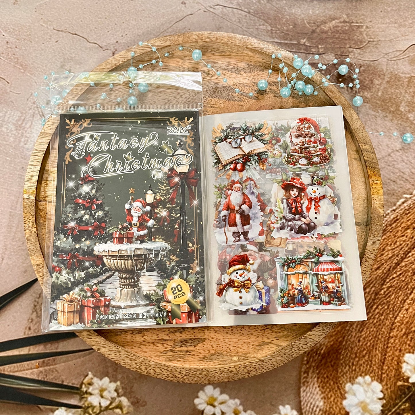 20 Sheets Christmas Letter Creative PET Sticker Book