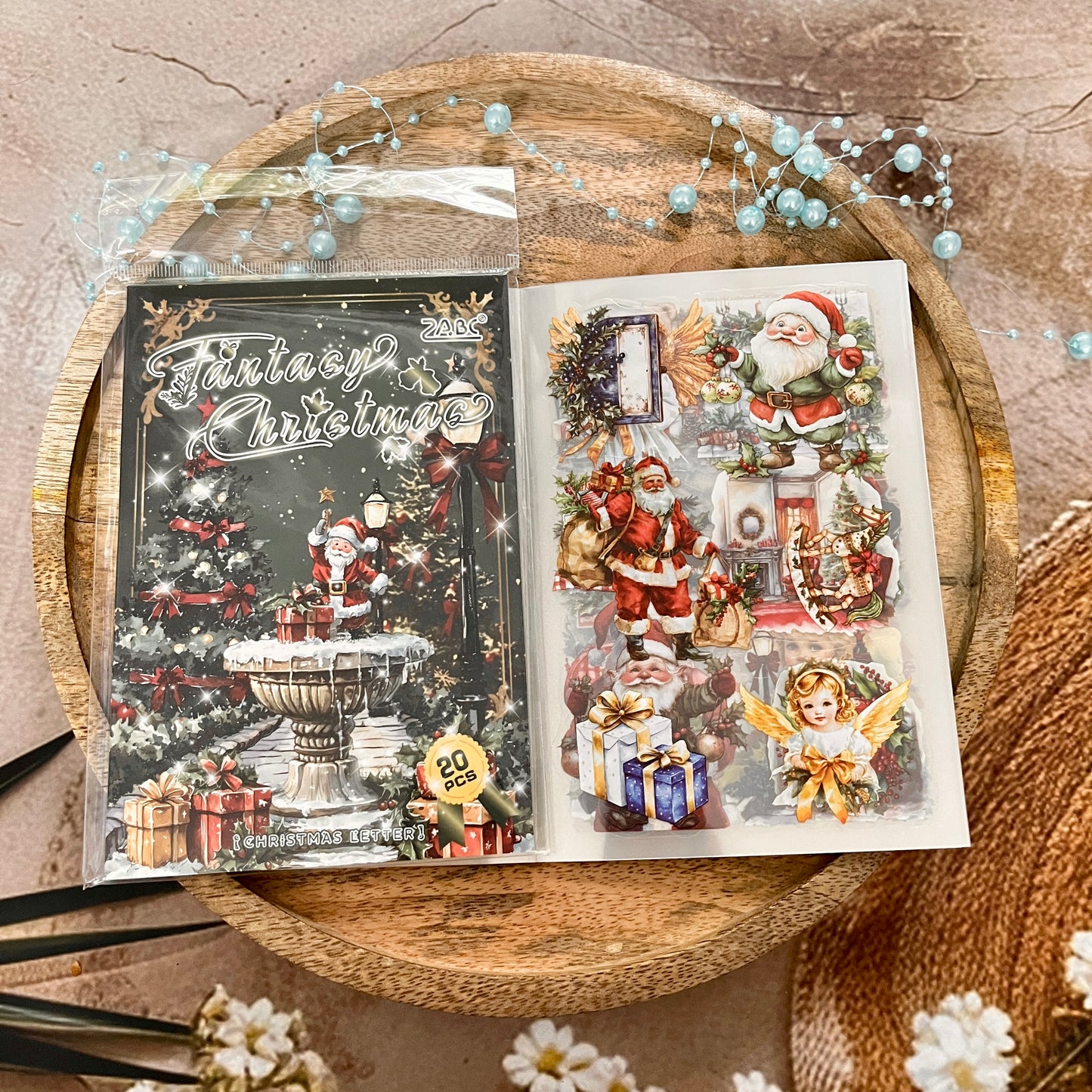 20 Sheets Christmas Letter Creative PET Sticker Book