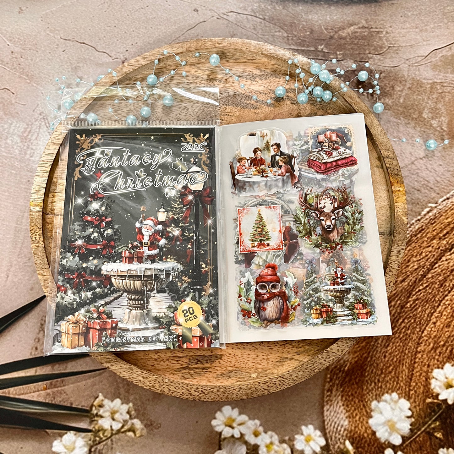 20 Sheets Christmas Letter Creative PET Sticker Book