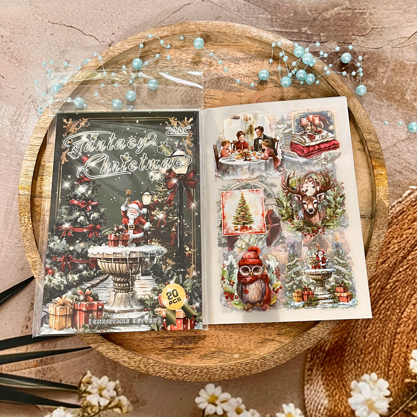 20 Sheets Christmas Letter Creative PET Sticker Book