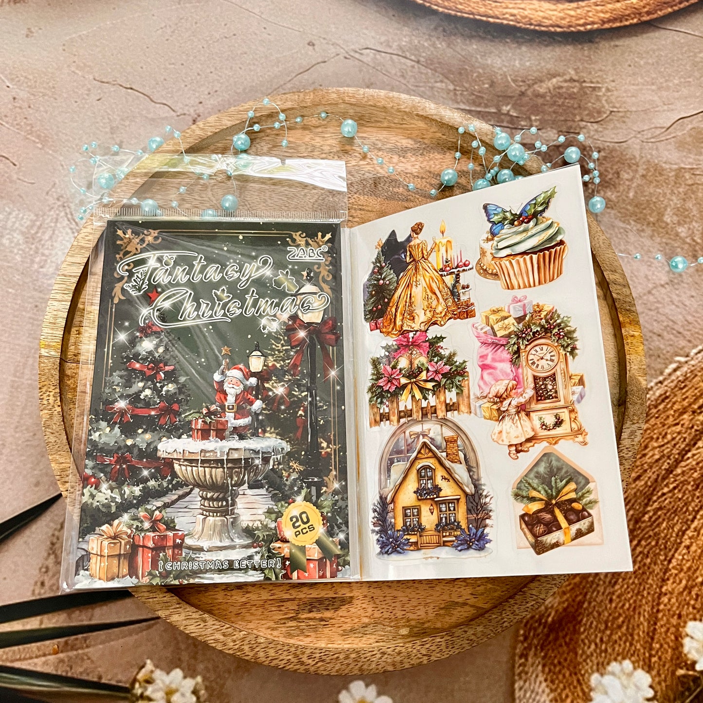 20 Sheets Christmas Letter Creative PET Sticker Book