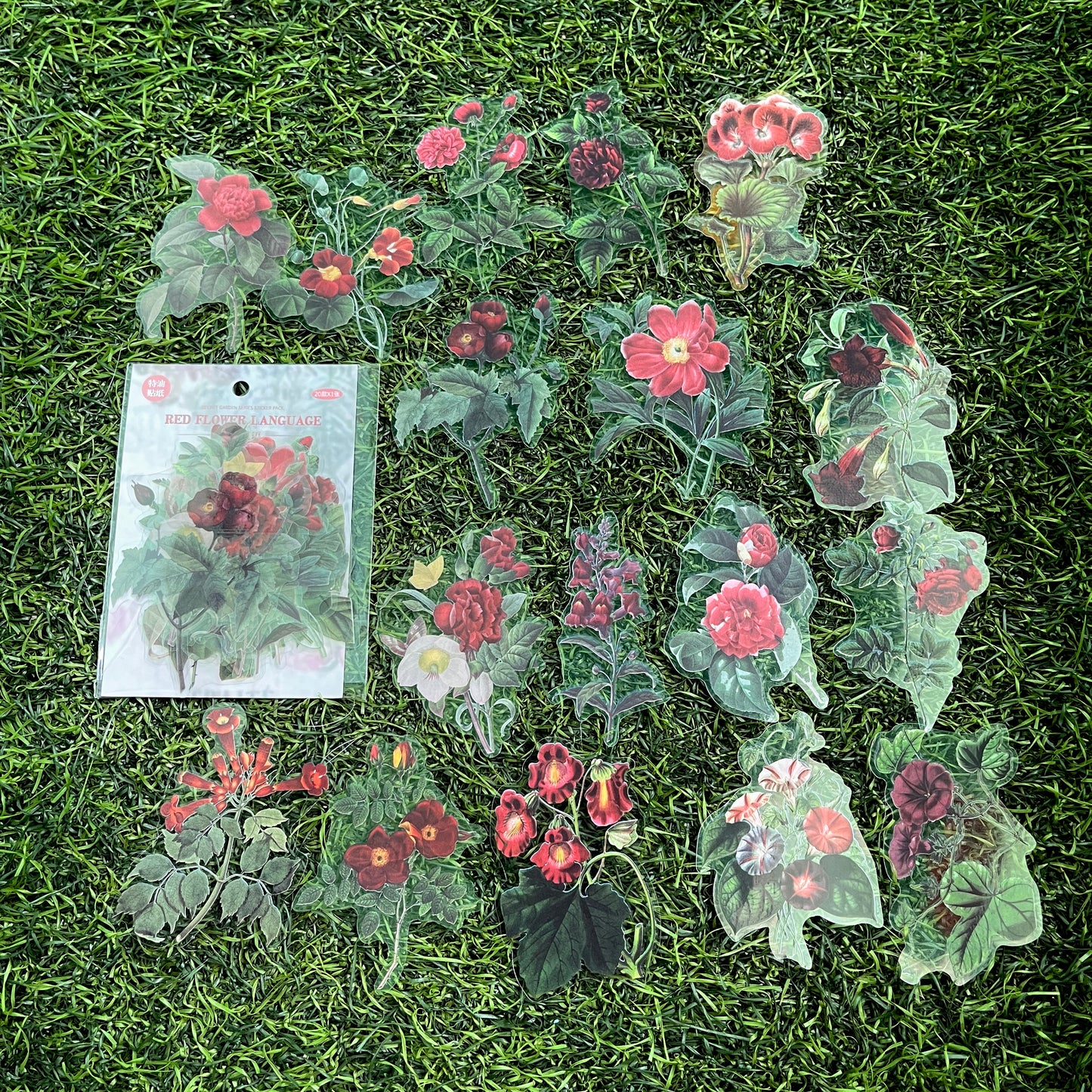 20pcs Secret Garden Series Plant Decoration PET sticker pack
