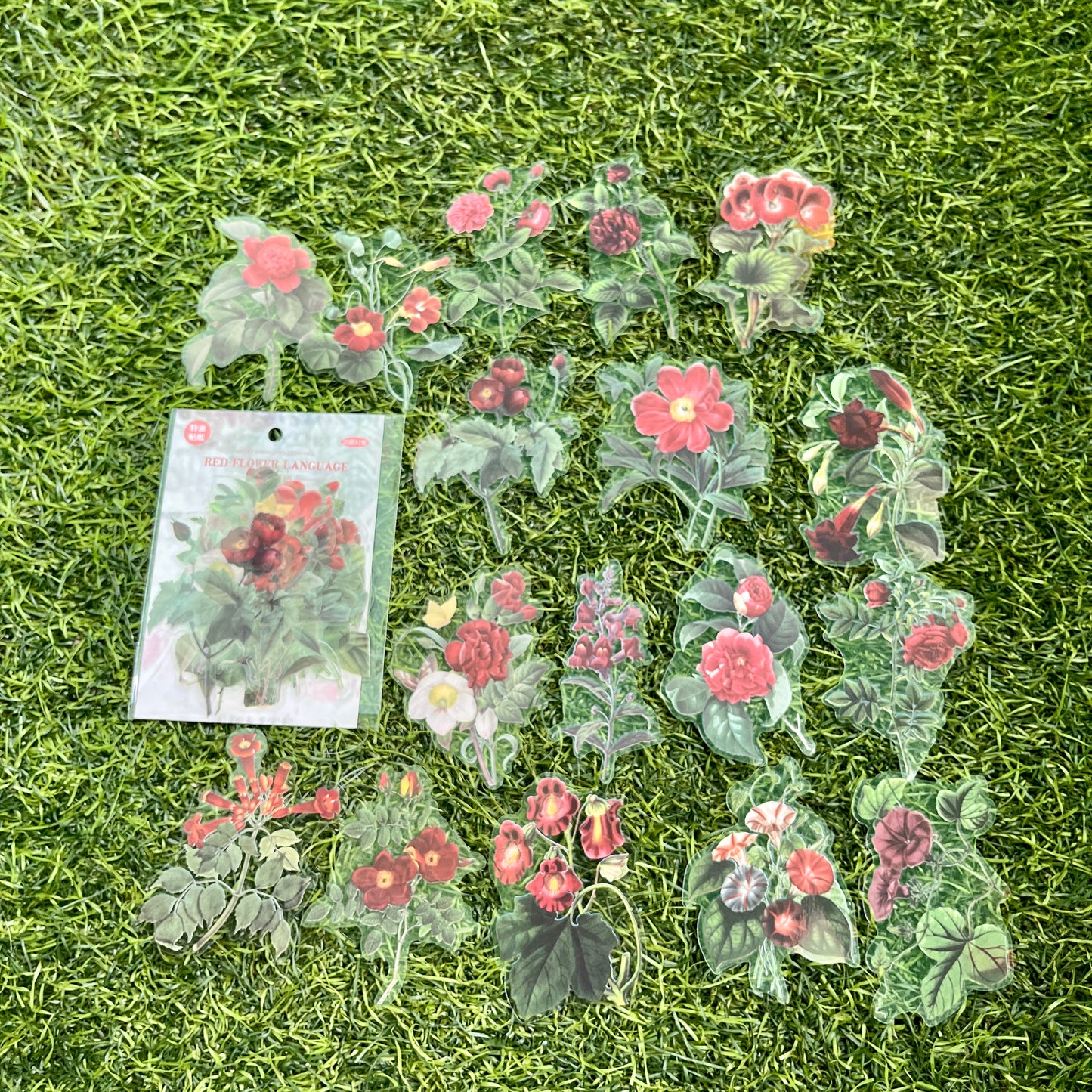20pcs Secret Garden Series Plant Decoration PET sticker pack