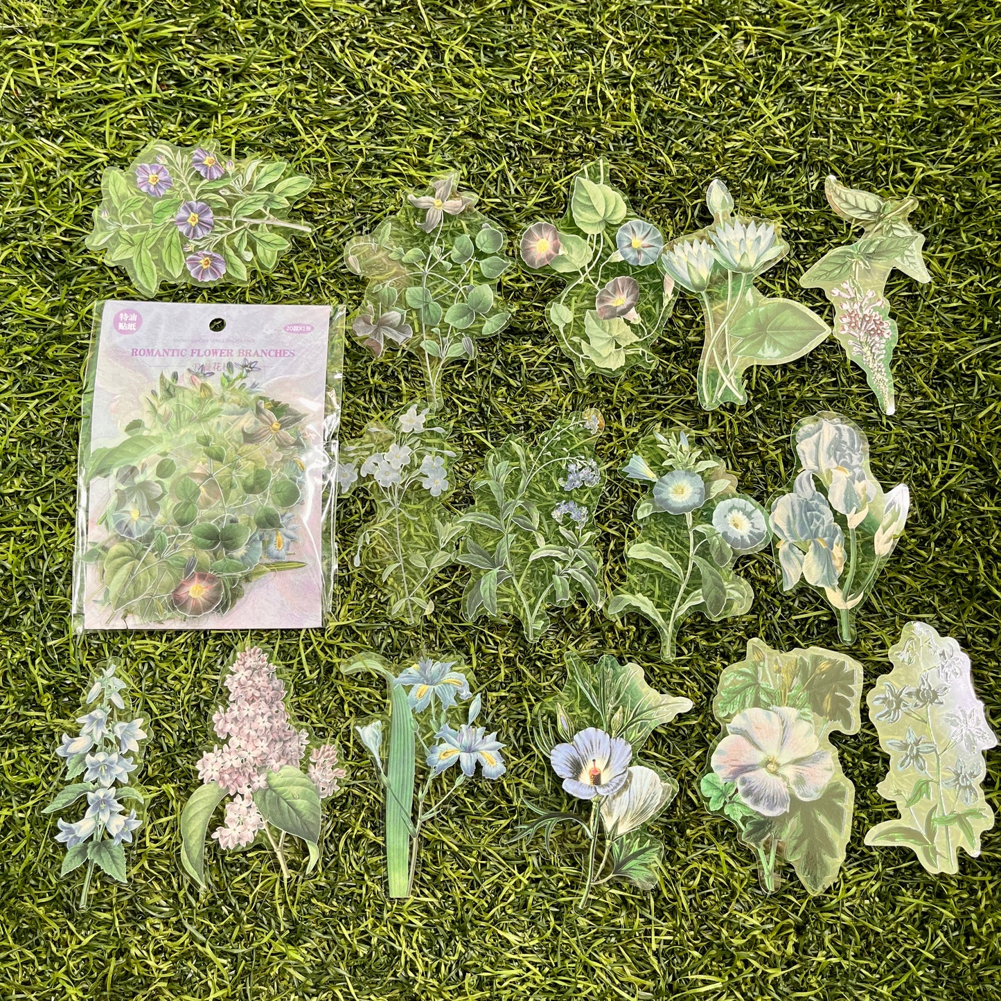 20pcs Secret Garden Series Plant Decoration PET sticker pack