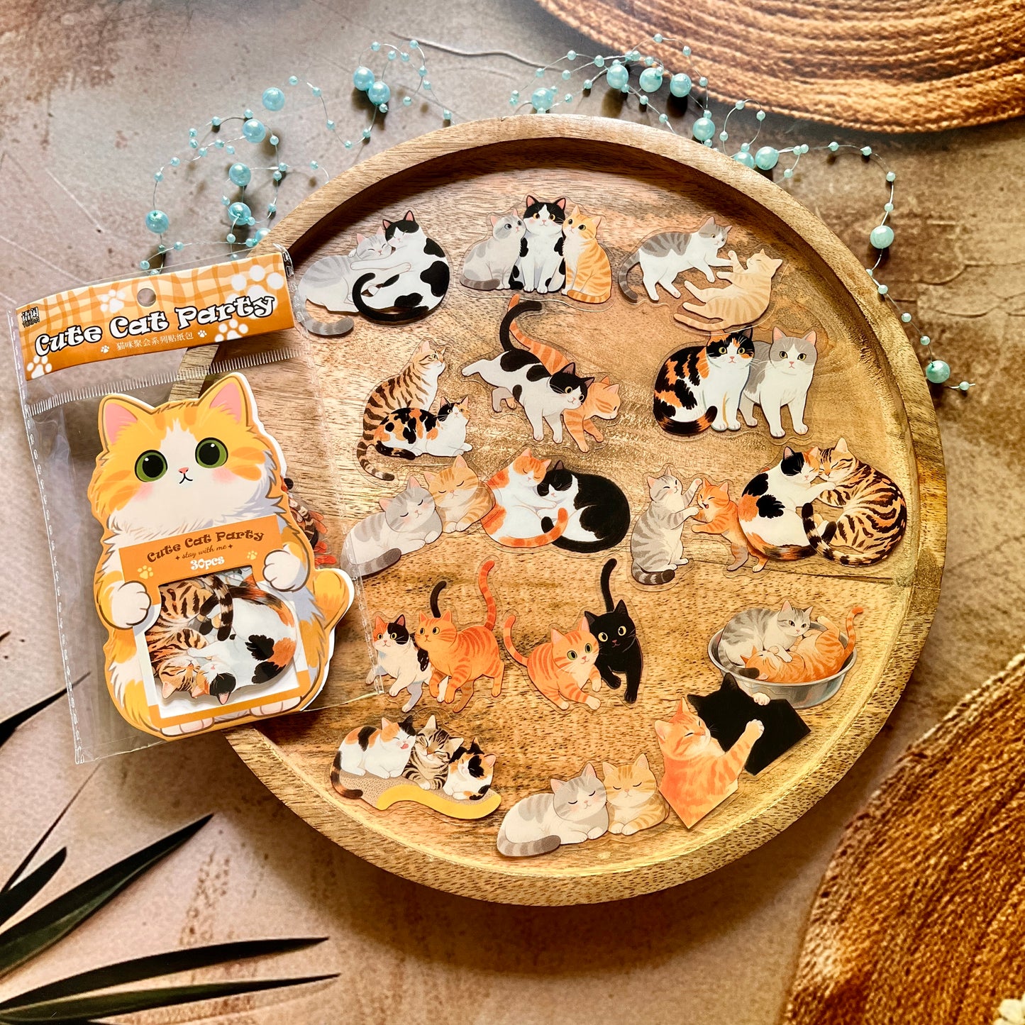 24 Pcs Cat Party Cute Pet Stickers