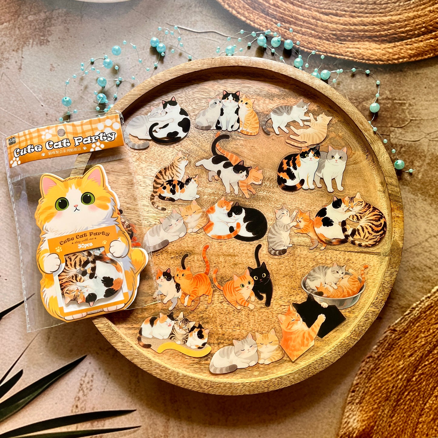 24 Pcs Cat Party Cute Pet Stickers