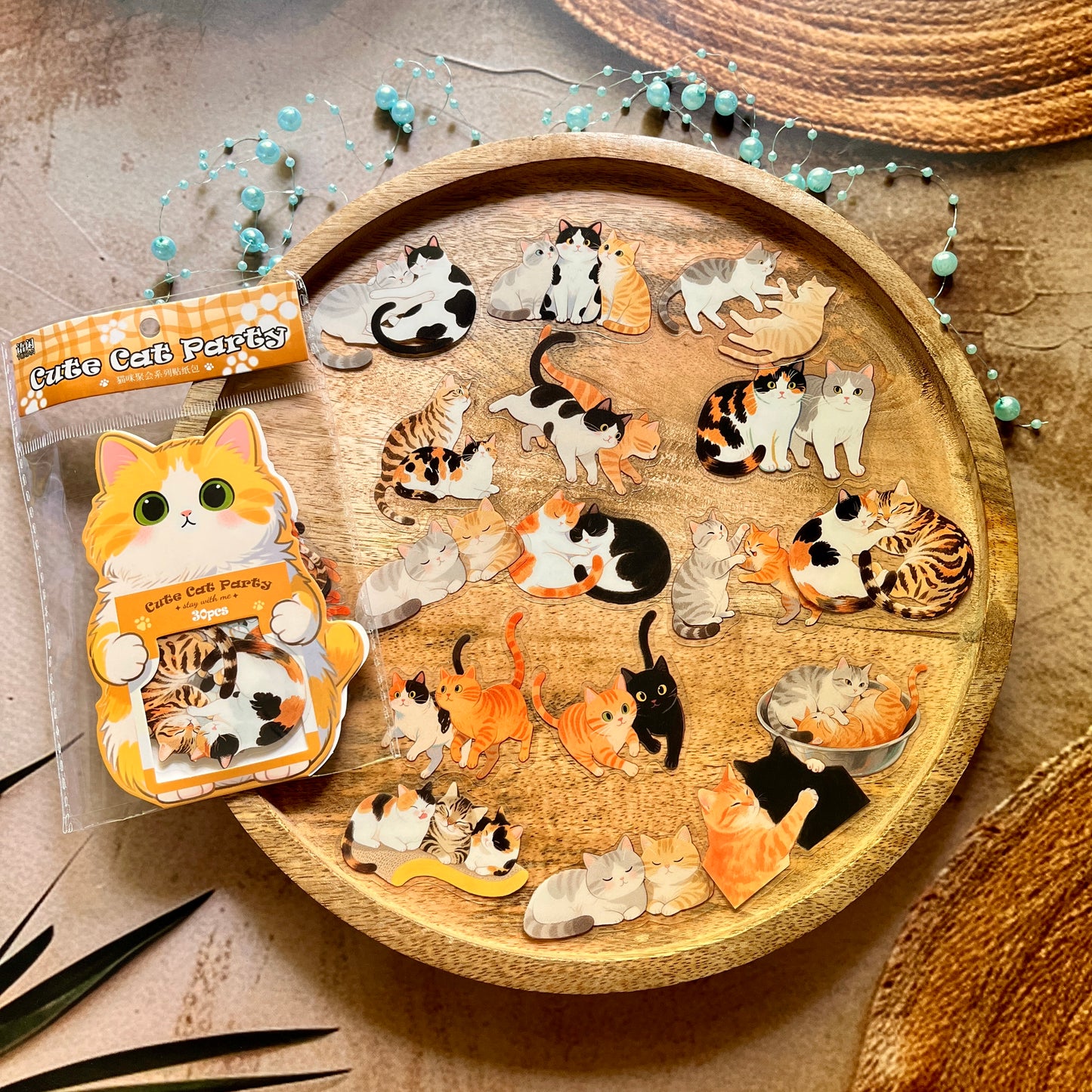 24 Pcs Cat Party Cute Pet Stickers