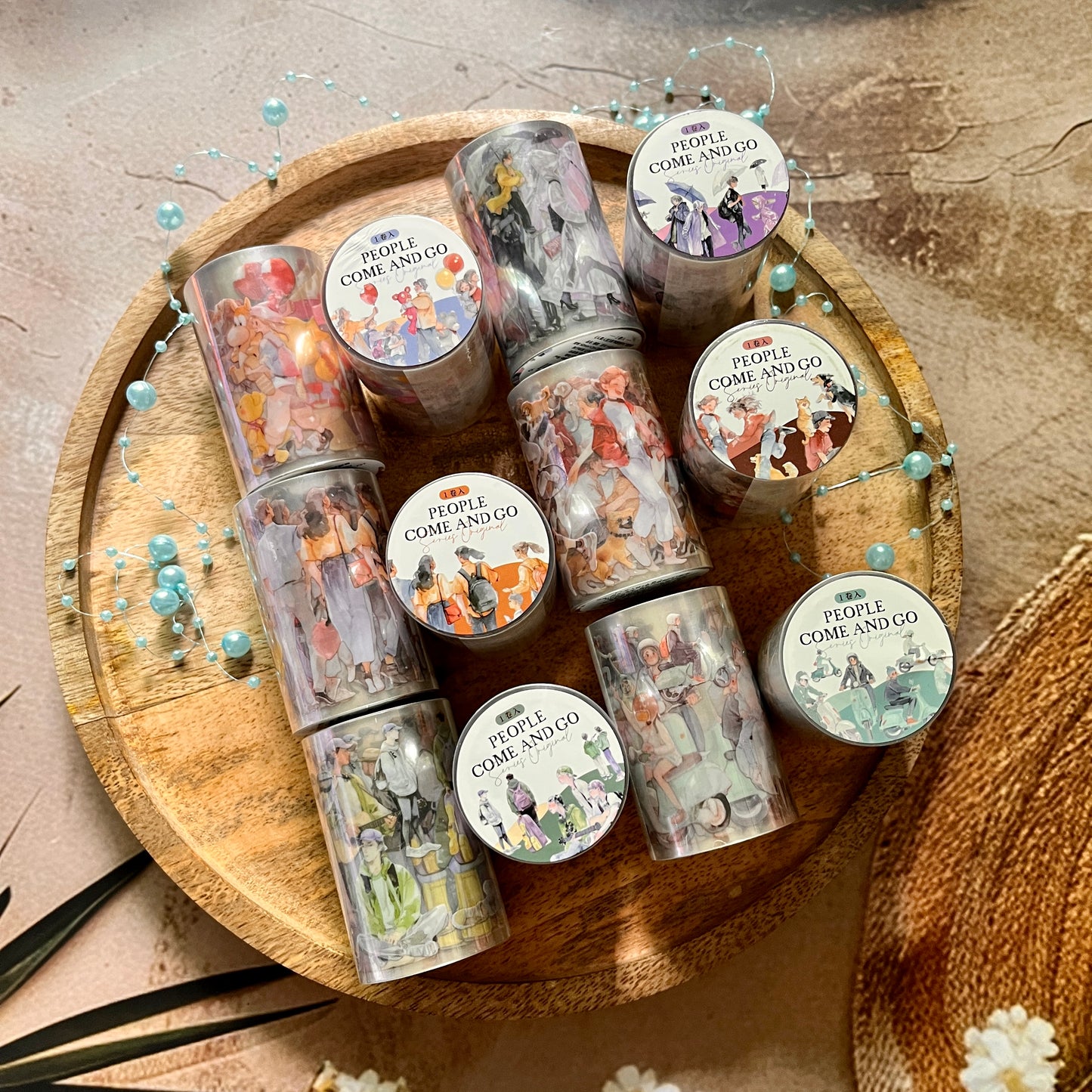 1 Roll People Come and Go Series Landscaping PET Tape