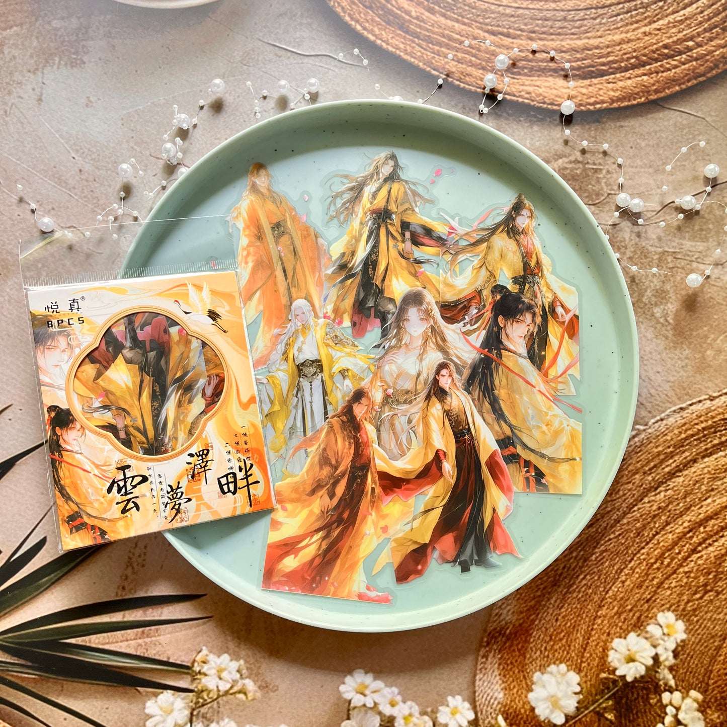 10pcs Clear Wind and Moon Creative Ancient Style Sticker Pack