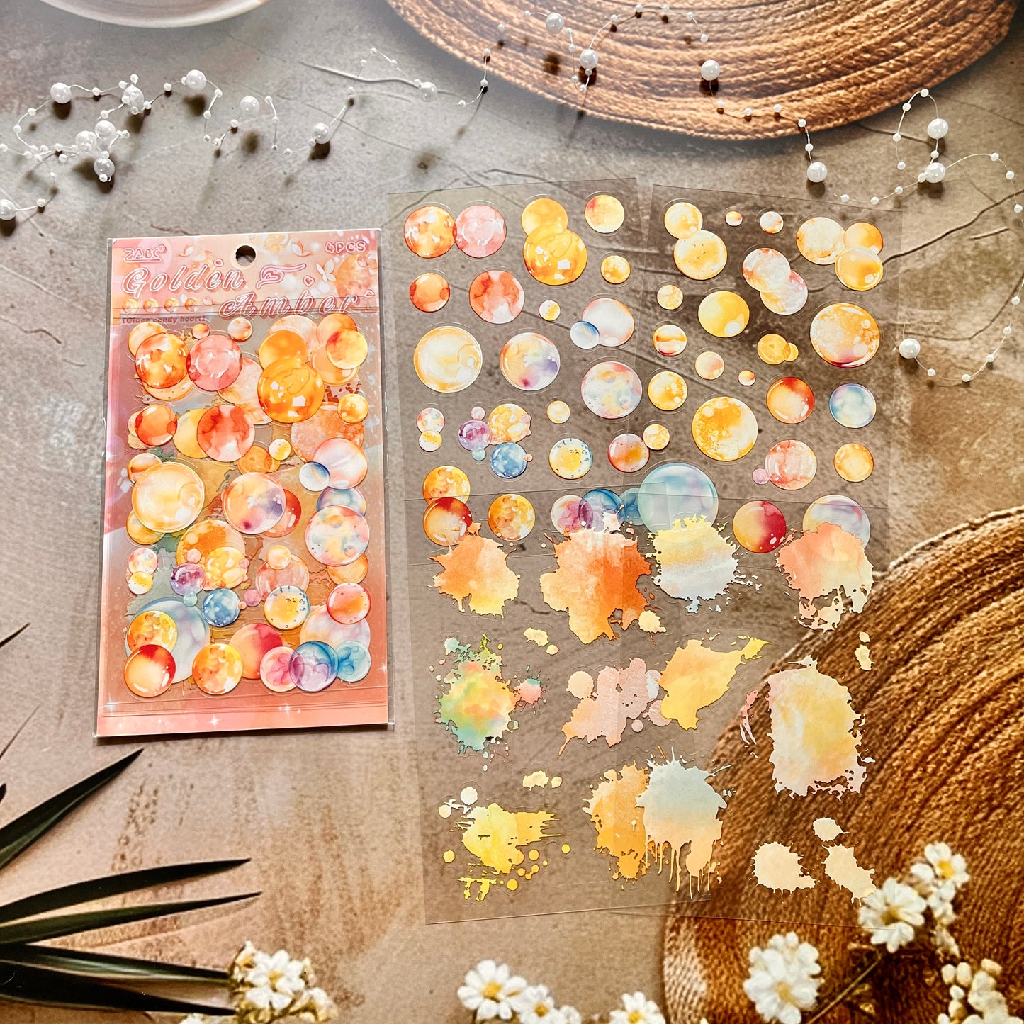 4 Sheets Glazed Sugar Hearts Pet Handbook Cut Film Creative Stickers