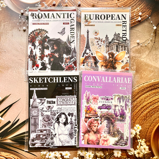 20 Sheets Athenian Manor Series European Characters Sticker Book