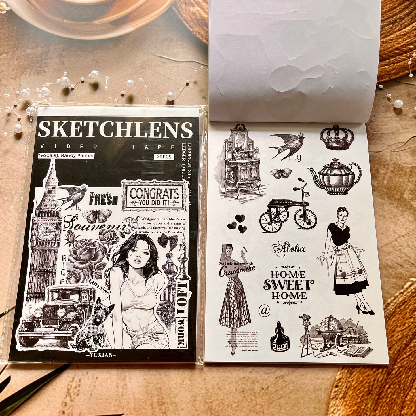 20 Sheets Athenian Manor Series European Characters Sticker Book
