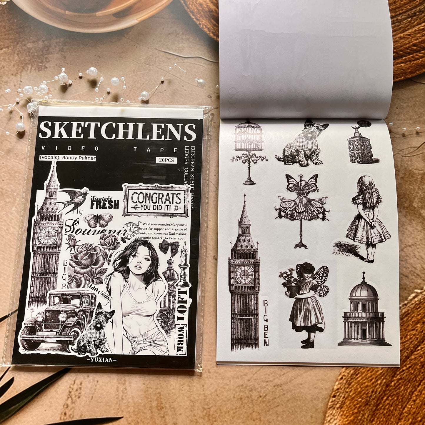 20 Sheets Athenian Manor Series European Characters Sticker Book