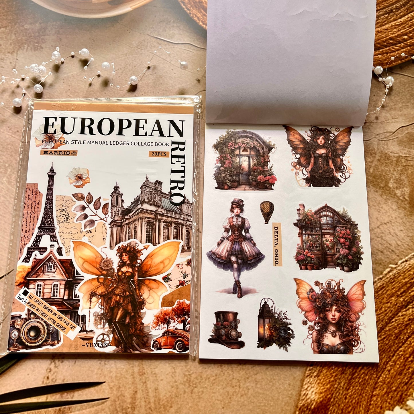 20 Sheets Athenian Manor Series European Characters Sticker Book