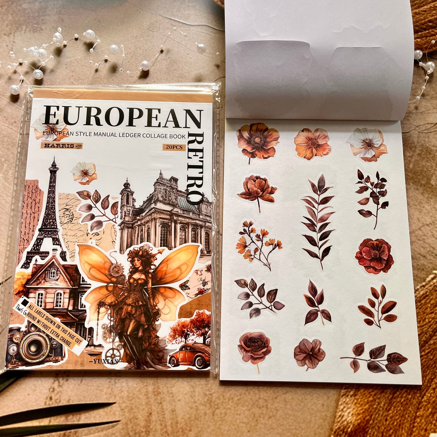 20 Sheets Athenian Manor Series European Characters Sticker Book