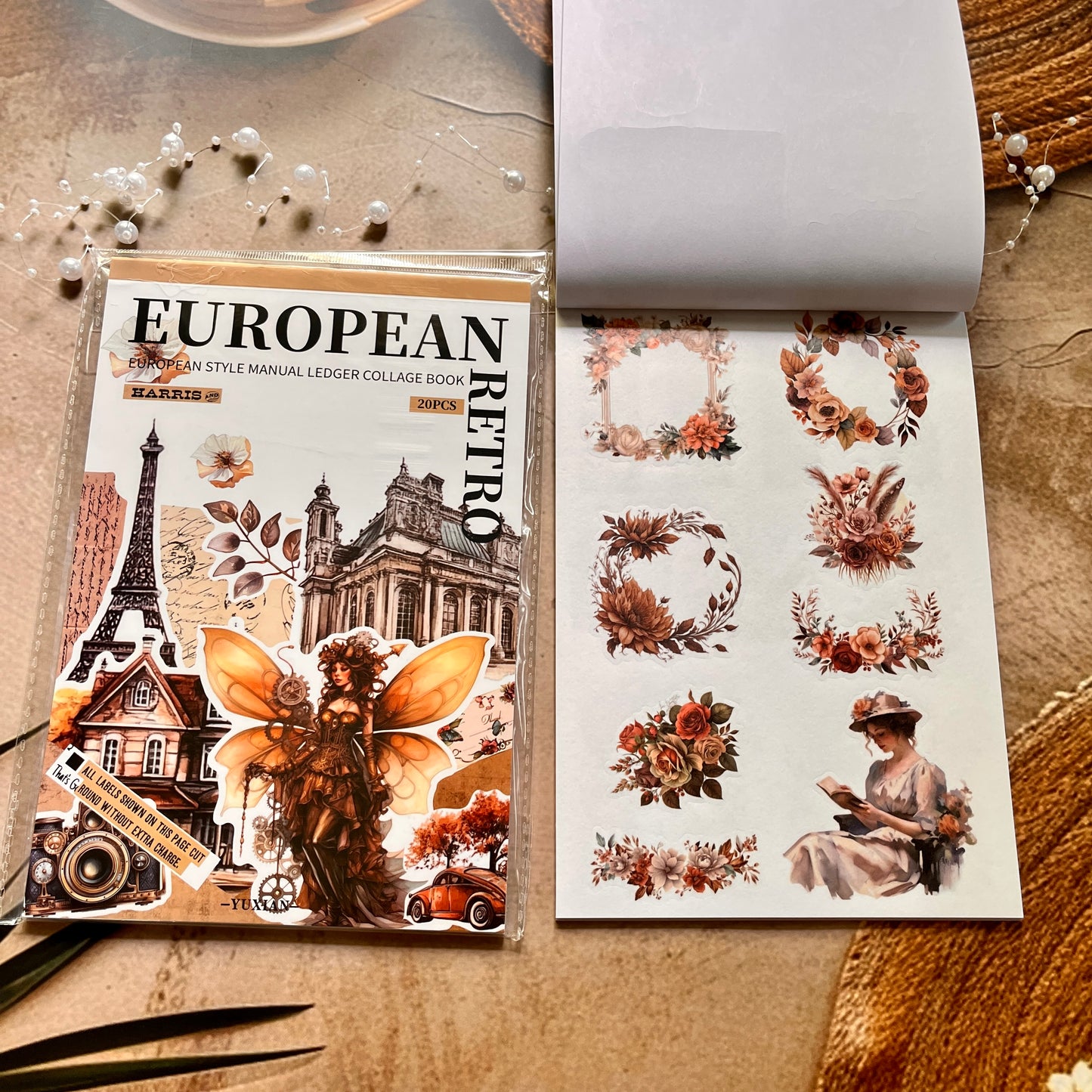 20 Sheets Athenian Manor Series European Characters Sticker Book