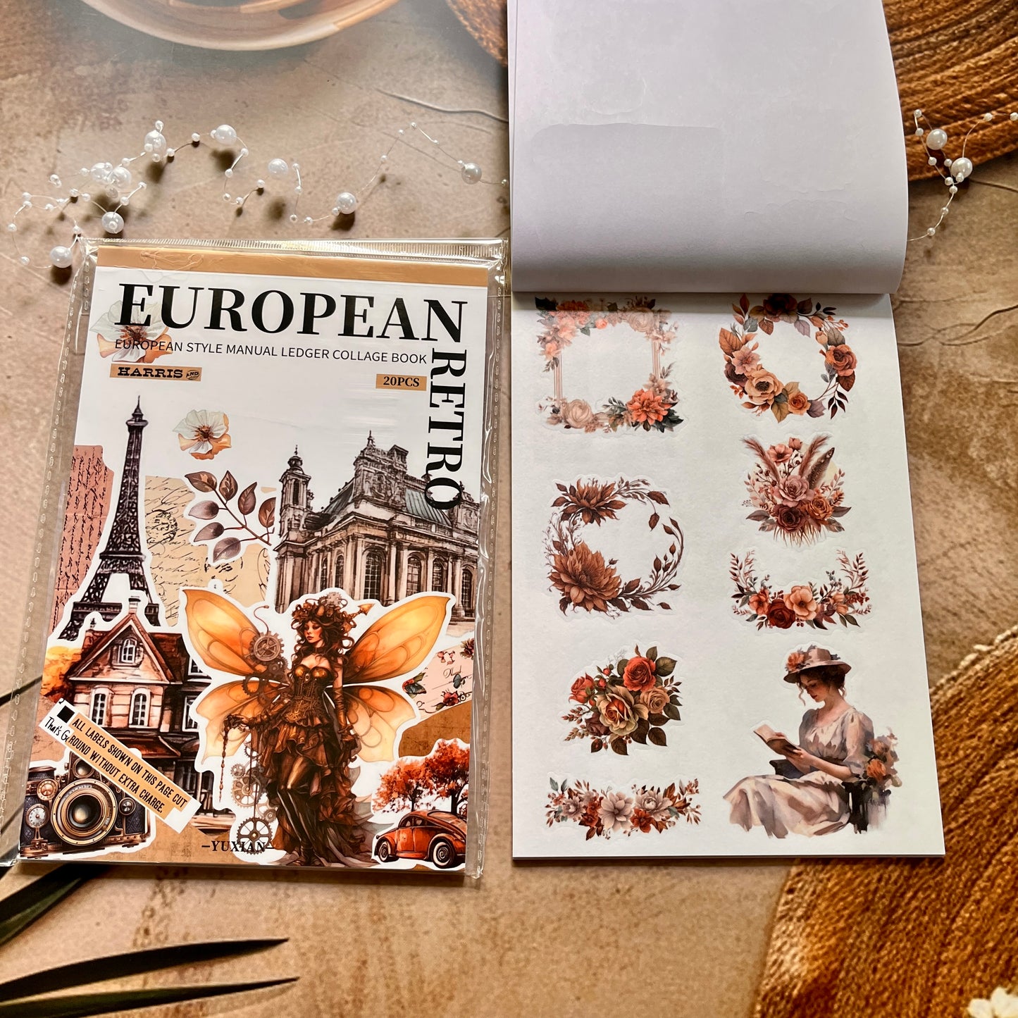 20 Sheets Athenian Manor Series European Characters Sticker Book