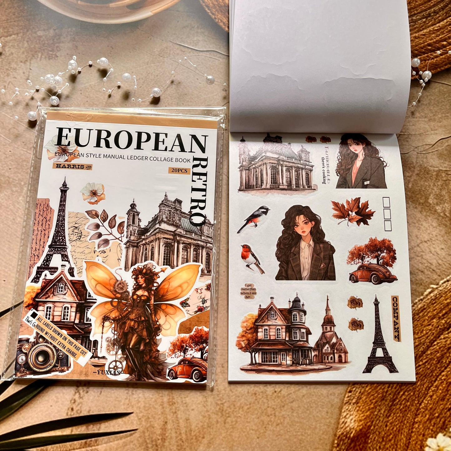 20 Sheets Athenian Manor Series European Characters Sticker Book