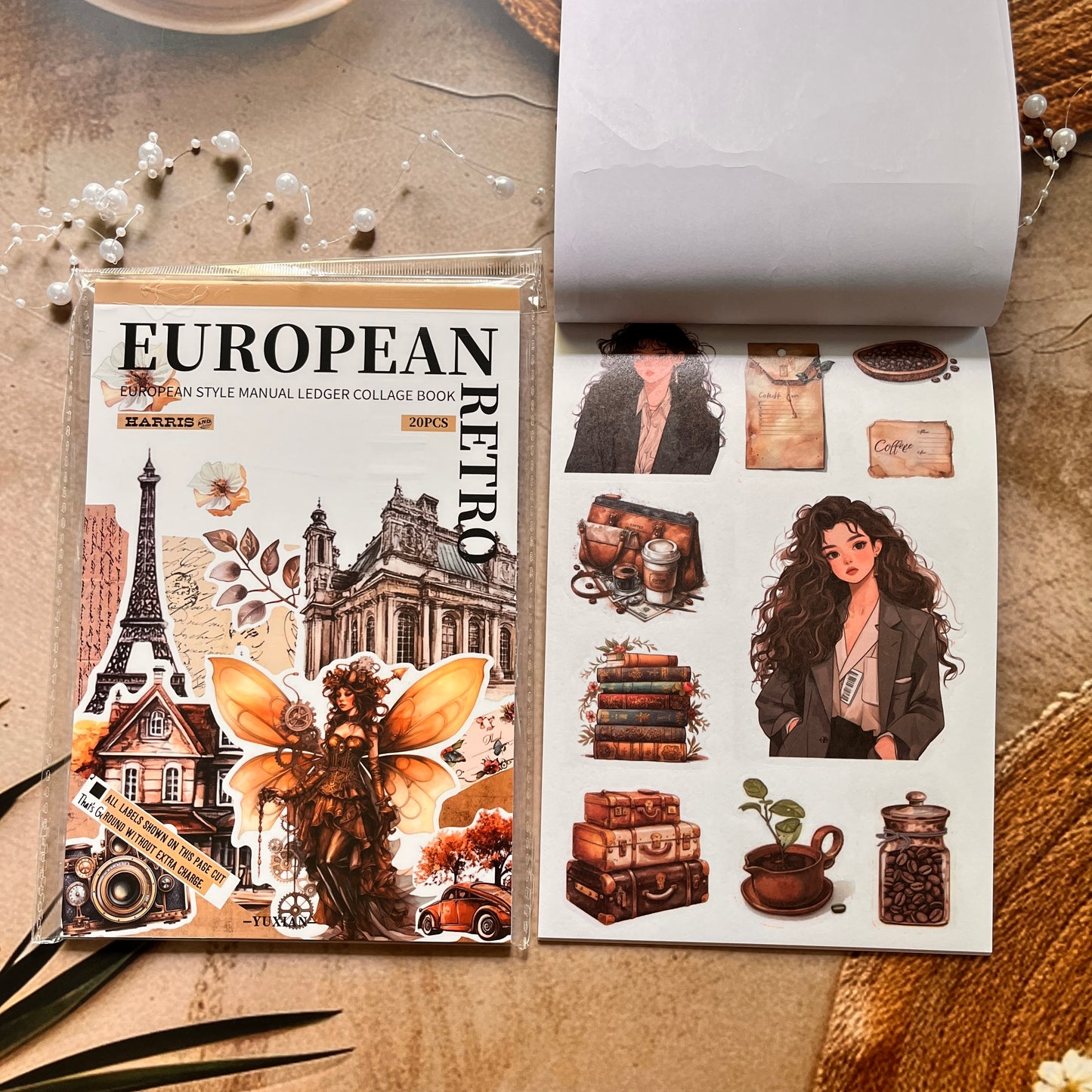 20 Sheets Athenian Manor Series European Characters Sticker Book