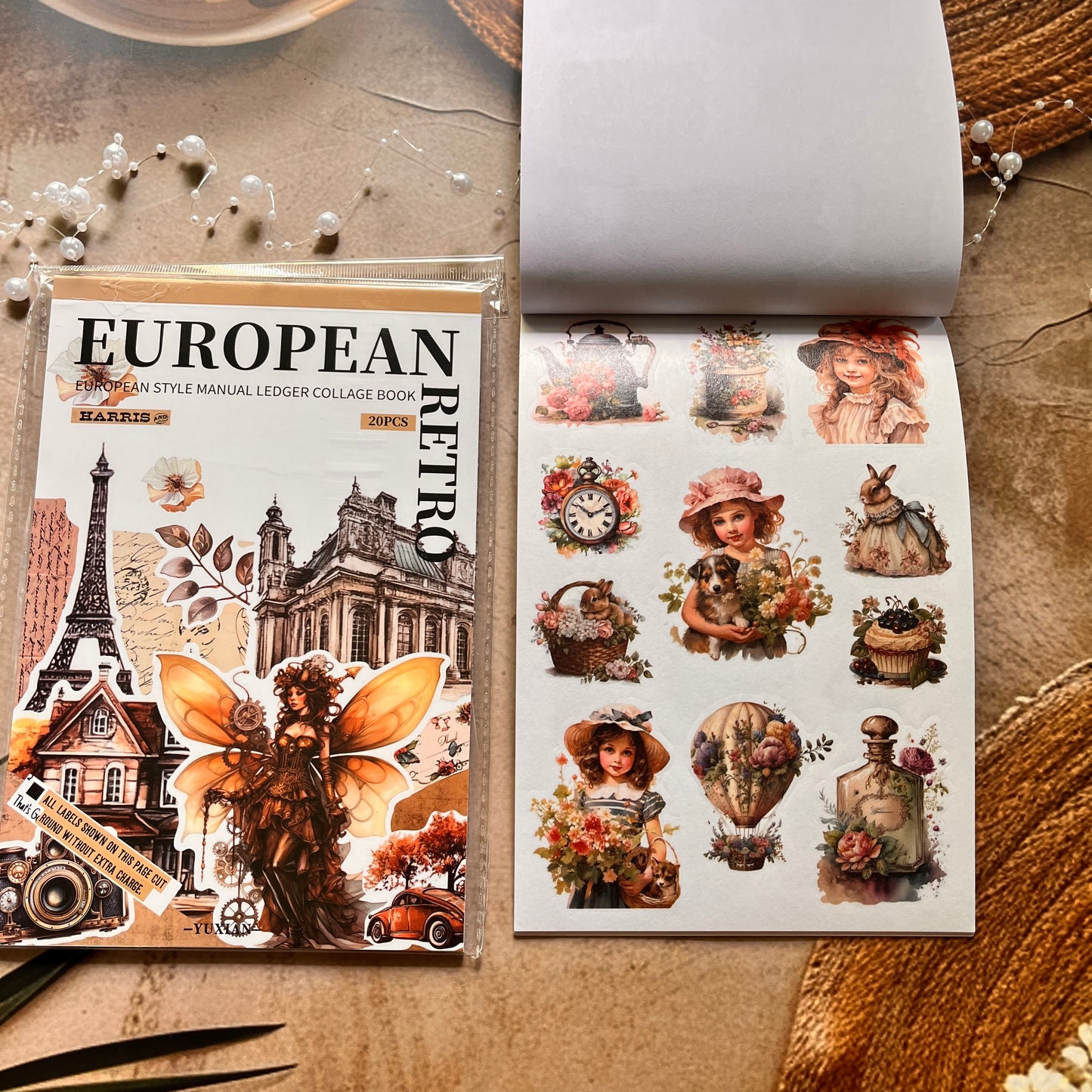 20 Sheets Athenian Manor Series European Characters Sticker Book