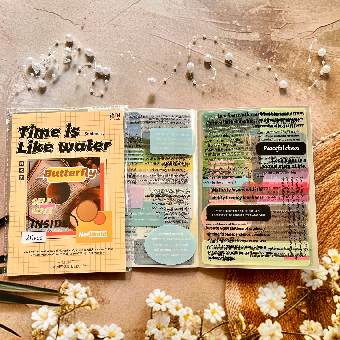 20 Sheets Unexpected Encounter Series English Paragraph text Sticker Booklet