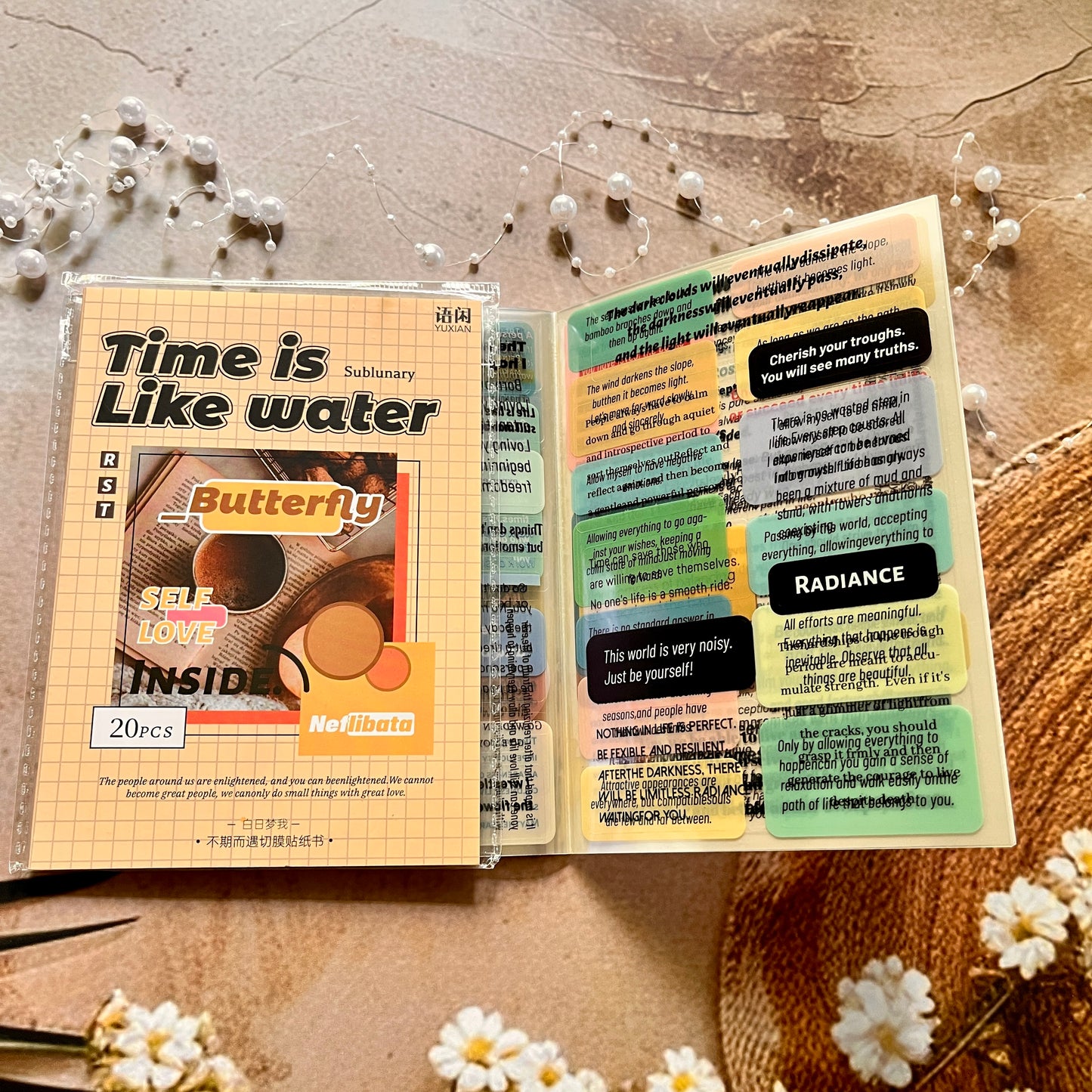 20 Sheets Unexpected Encounter Series English Paragraph text Sticker Booklet