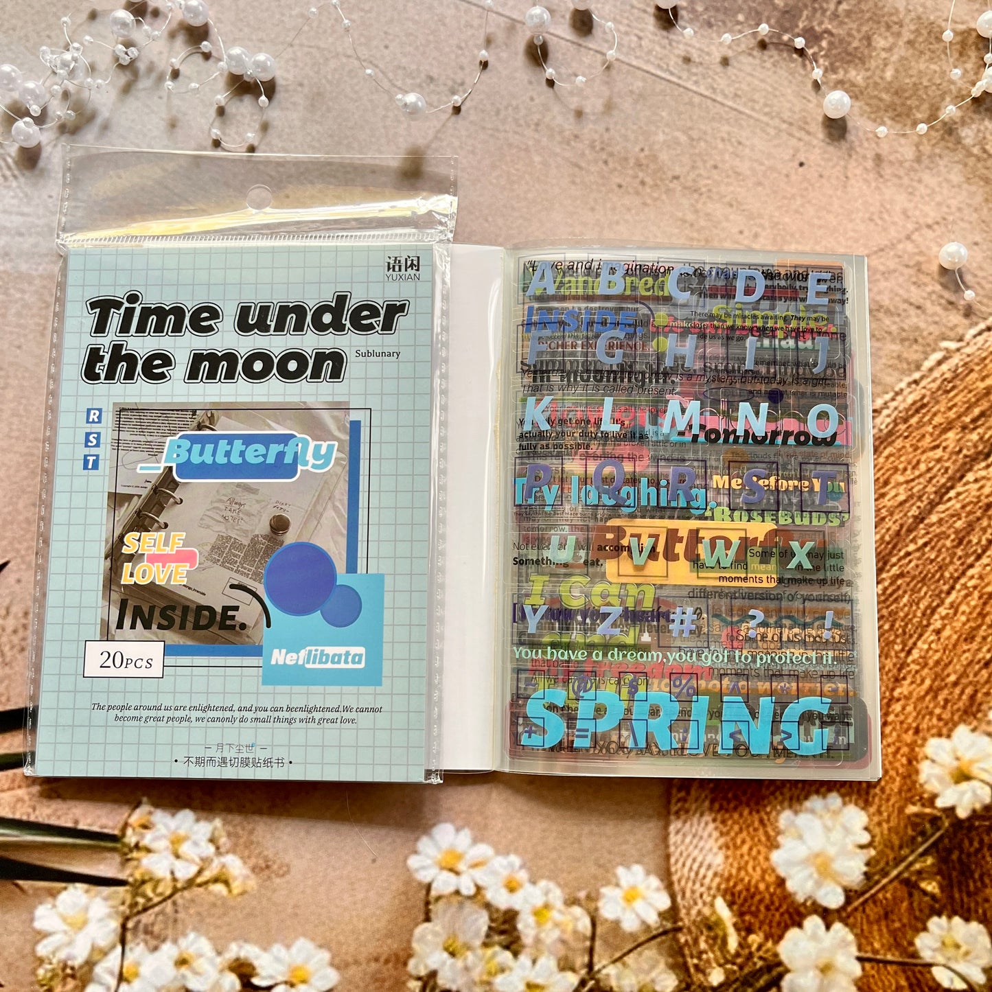 20 Sheets Unexpected Encounter Series English Paragraph text Sticker Booklet