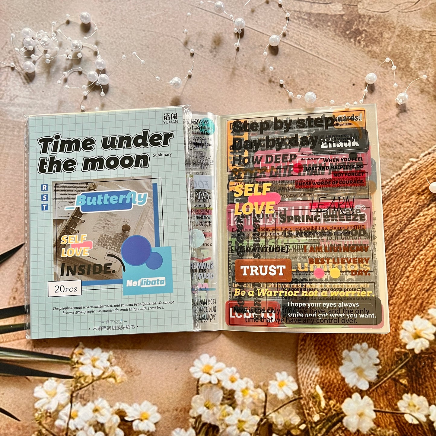 20 Sheets Unexpected Encounter Series English Paragraph text Sticker Booklet