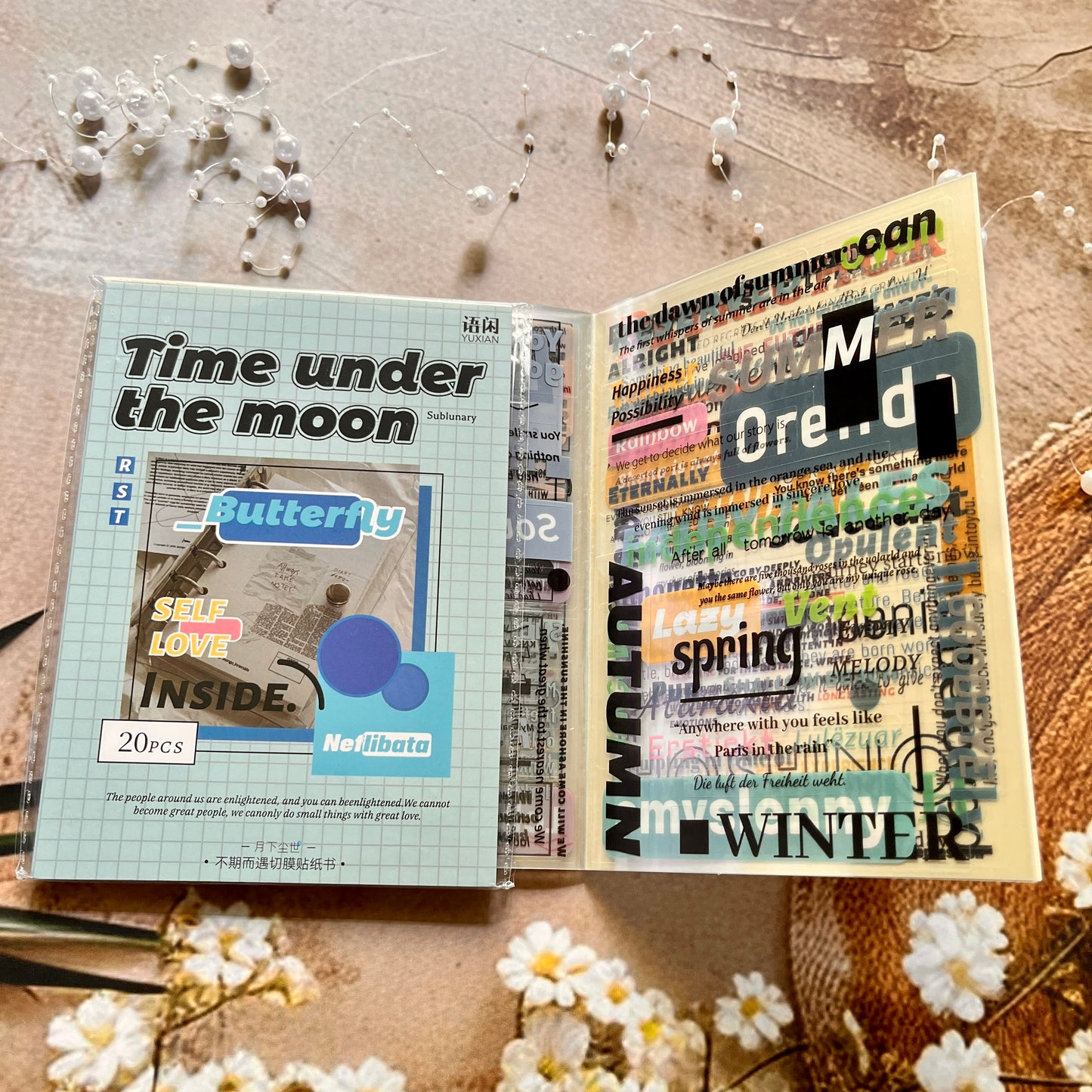20 Sheets Unexpected Encounter Series English Paragraph text Sticker Booklet