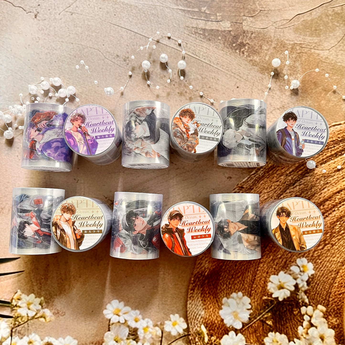 1 Roll Heartwarming Weekly Series Youth Teenager Sticker Tape