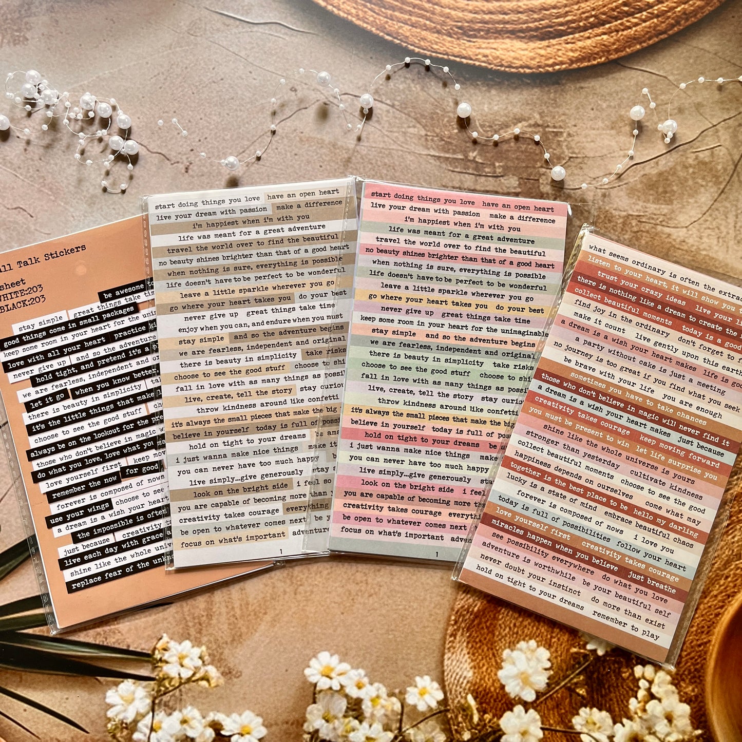 8 sheets/pack Creative Journal Retro Text Sticker Pack