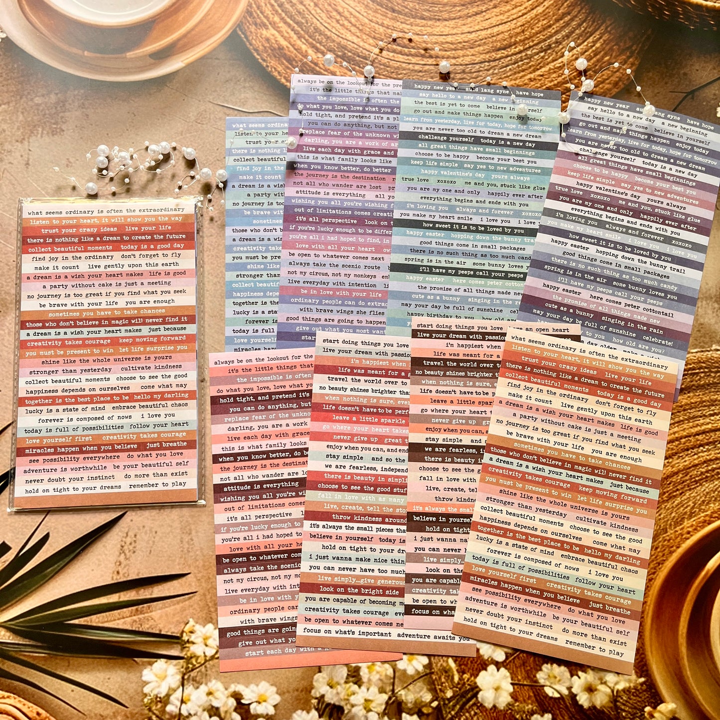 8 sheets/pack Creative Journal Retro Text Sticker Pack
