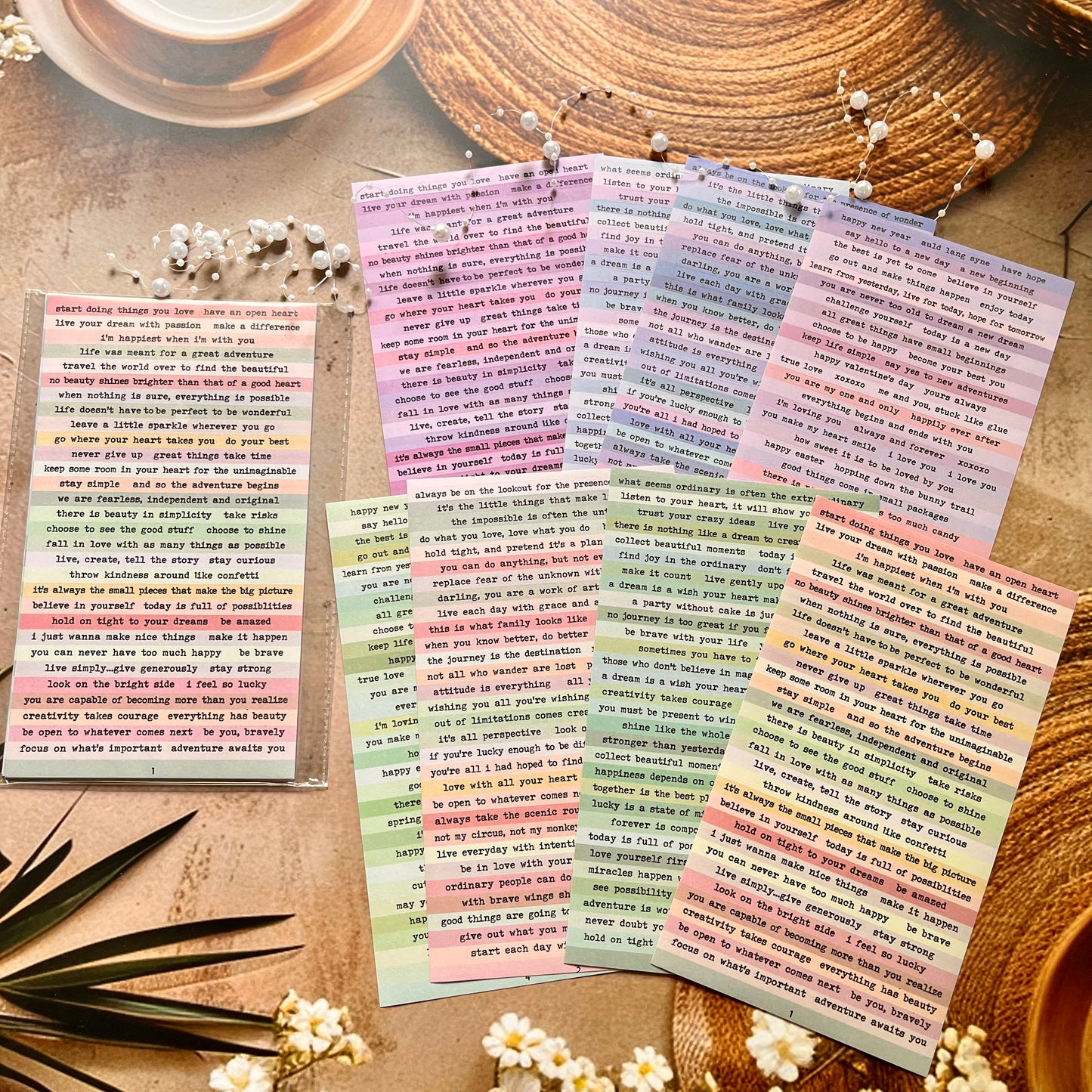 8 sheets/pack Creative Journal Retro Text Sticker Pack