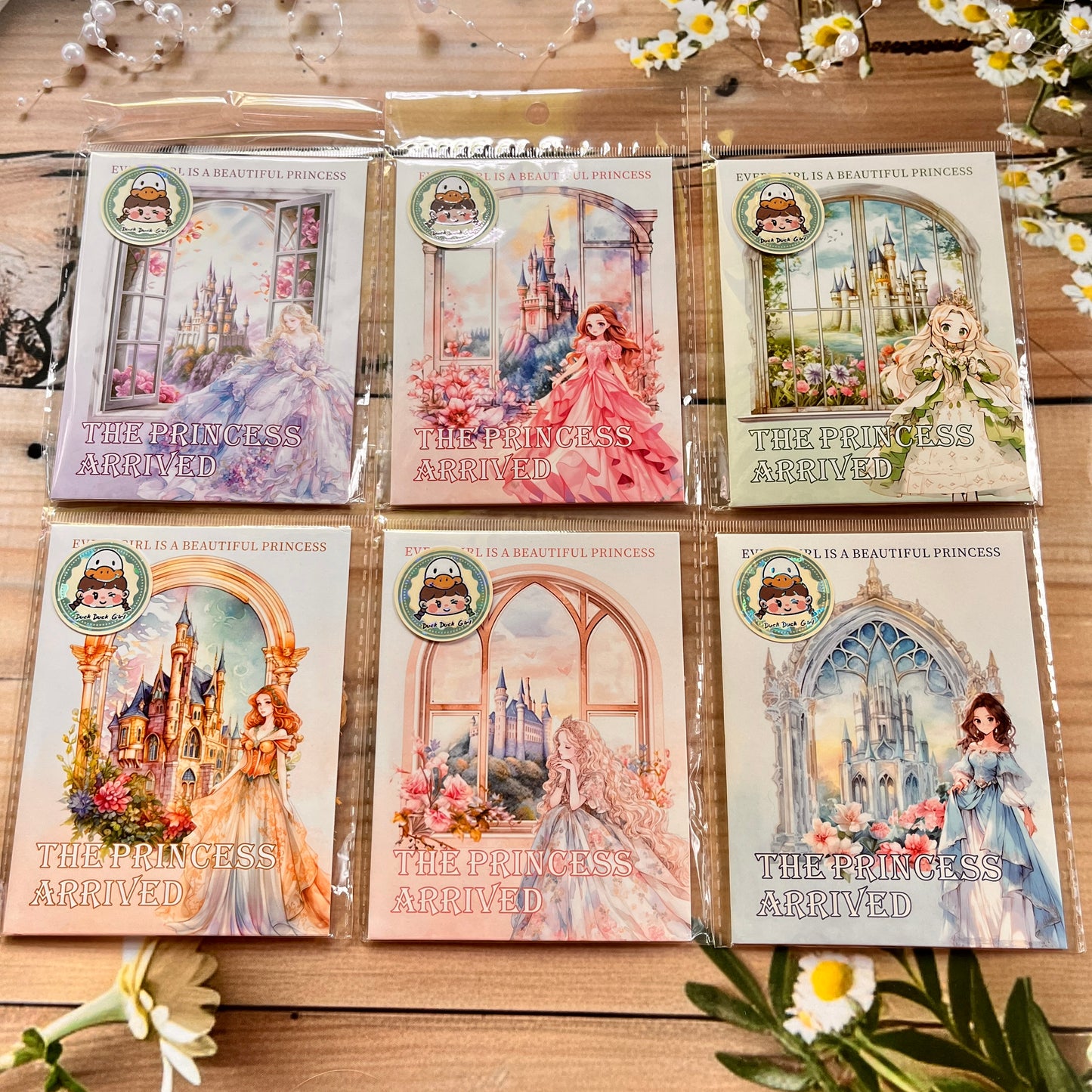 20 Pcs Princess Arrives Series Kawaii Fairy Tale Theme Character Flower PET Sticker