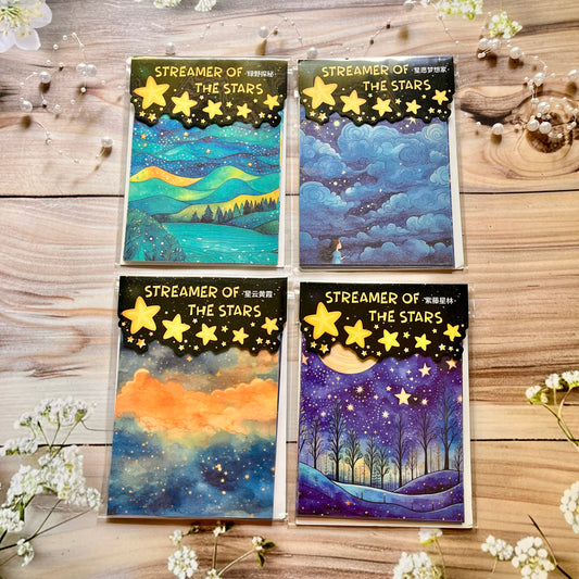 10 Sheets Streamer Star River Series Vintage Cloud Starry Sky Washi Stickers