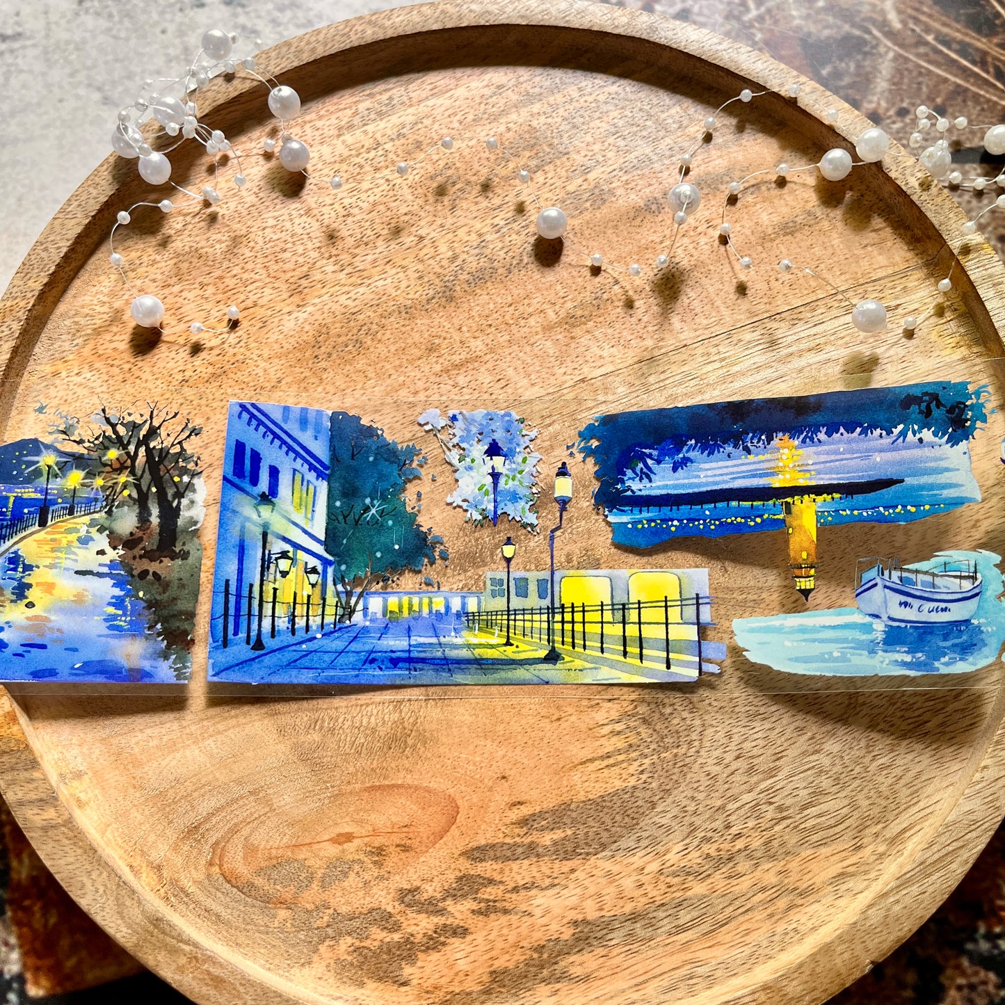 Summer Breeze Night Road Pet Tape for Journaling