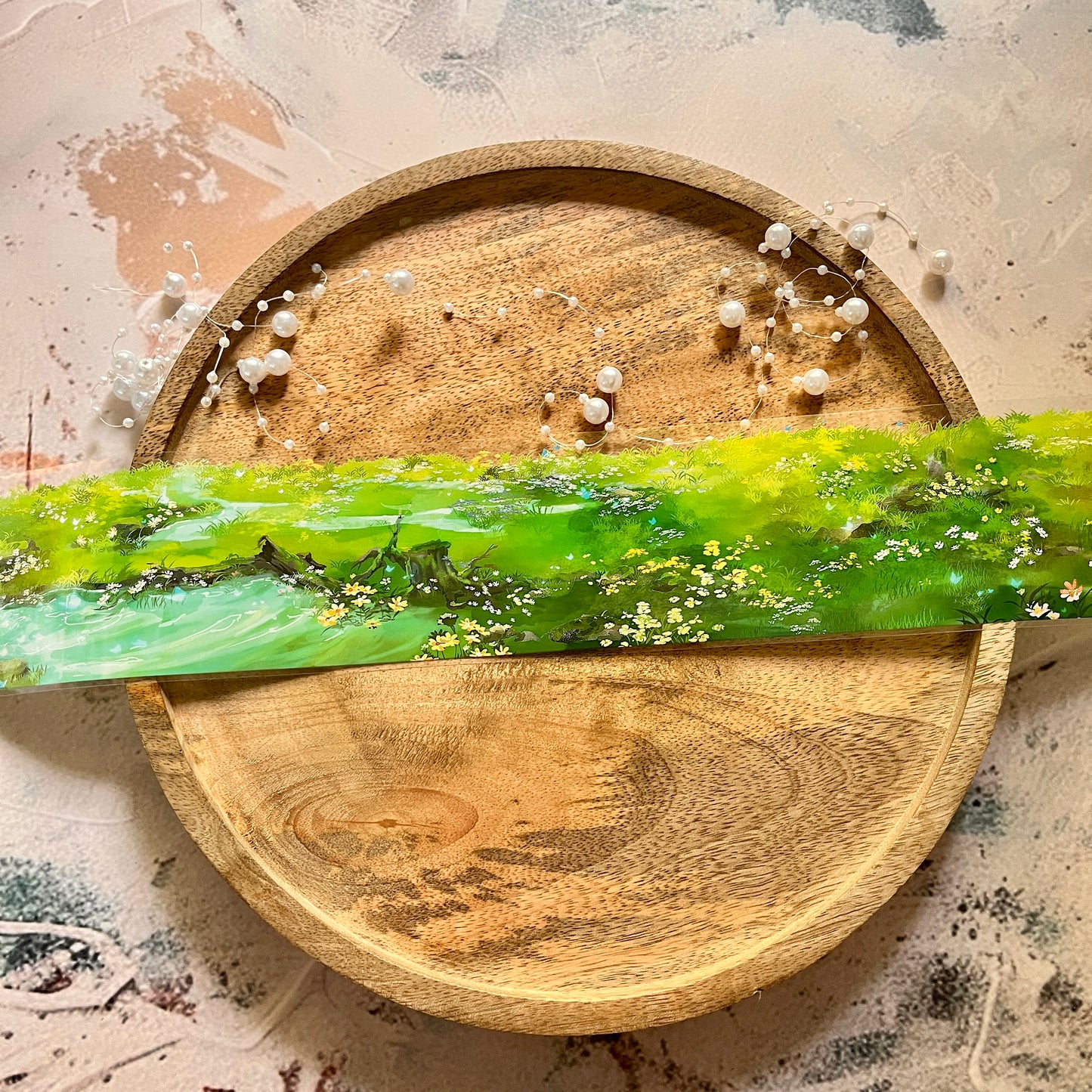 Leisure Flowers in Spring Green Field PET Tape for Journaling