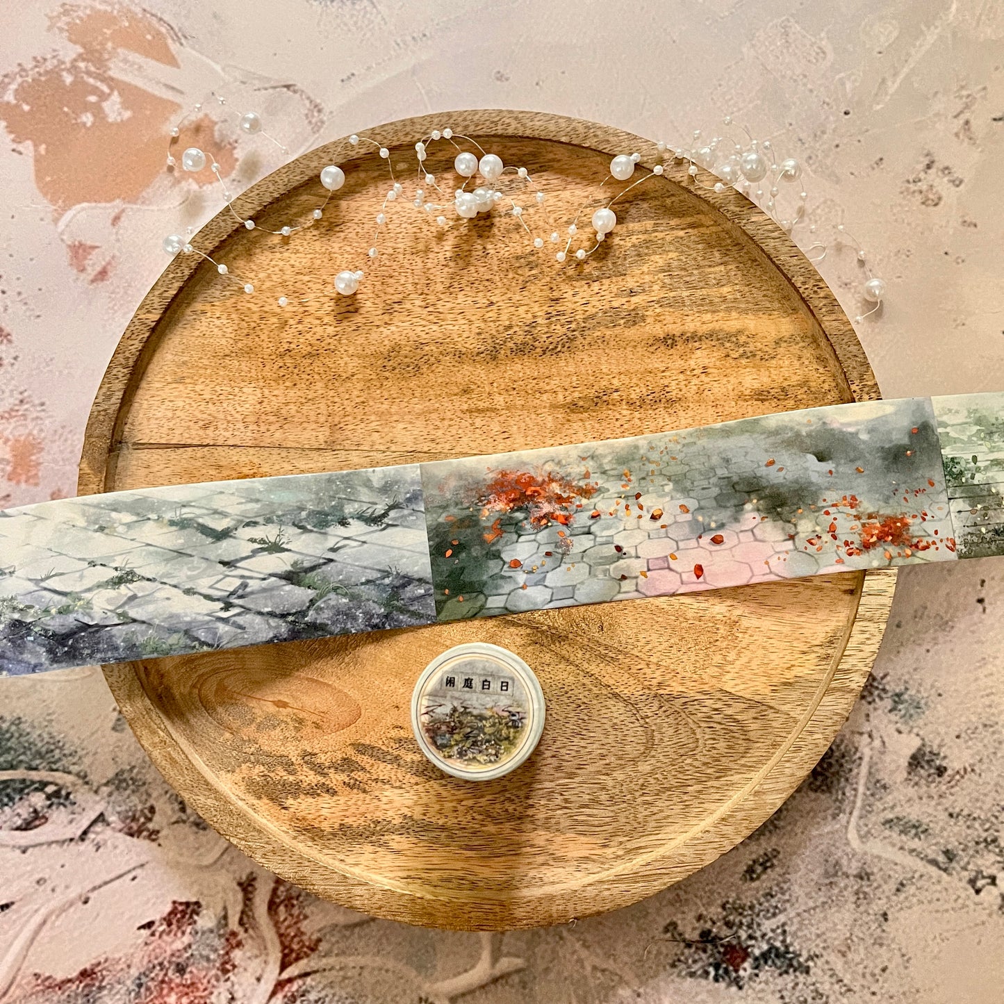 Beautiful Slate Stone Road and Leaves Washi Tape for Journaling