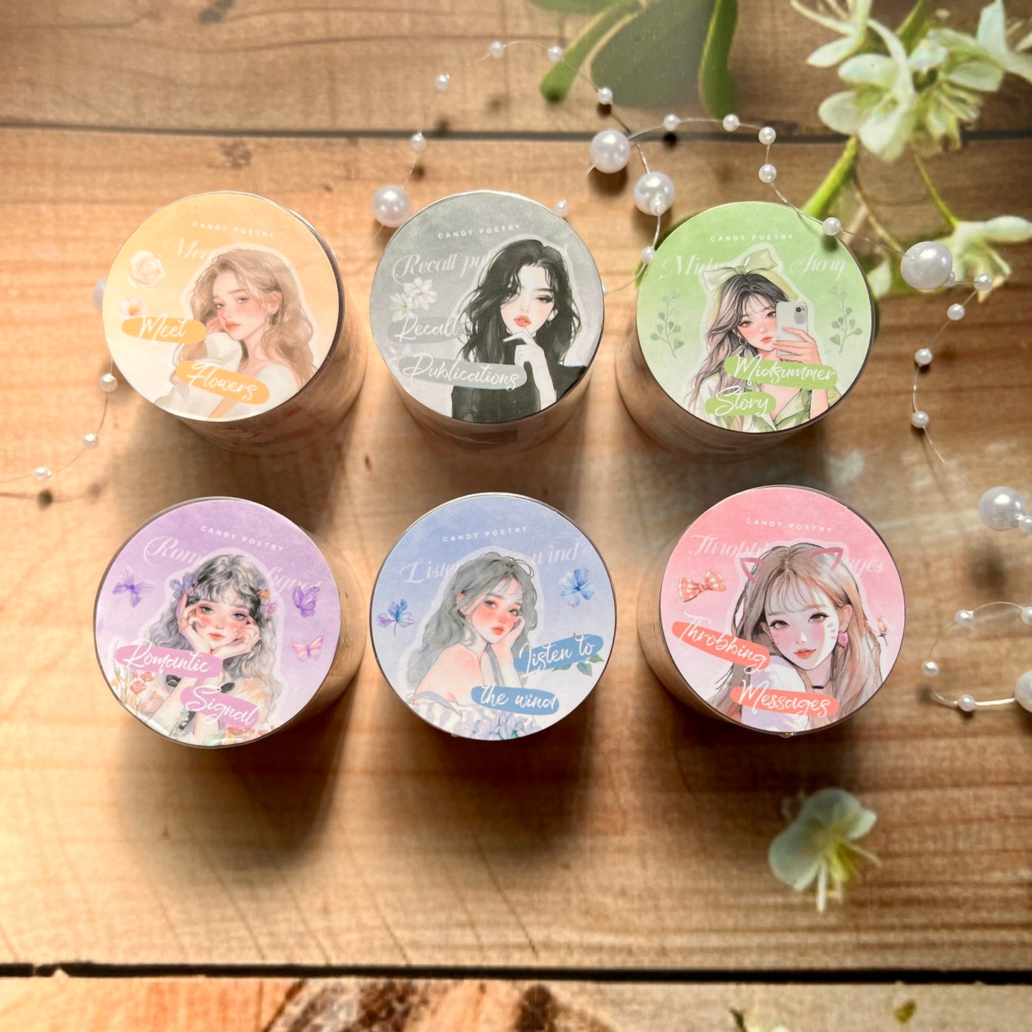 2M/Roll Heartbeat Paradise Series Character Matte PET Tape for journaling