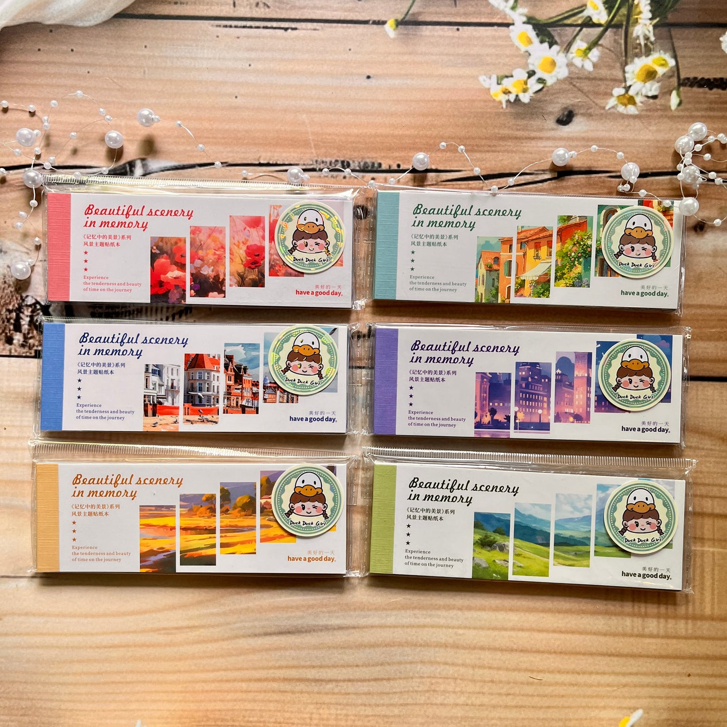 30 Sheets Japanese Paper Memory of the Beautiful Scenery Series Landscape Sticker Book