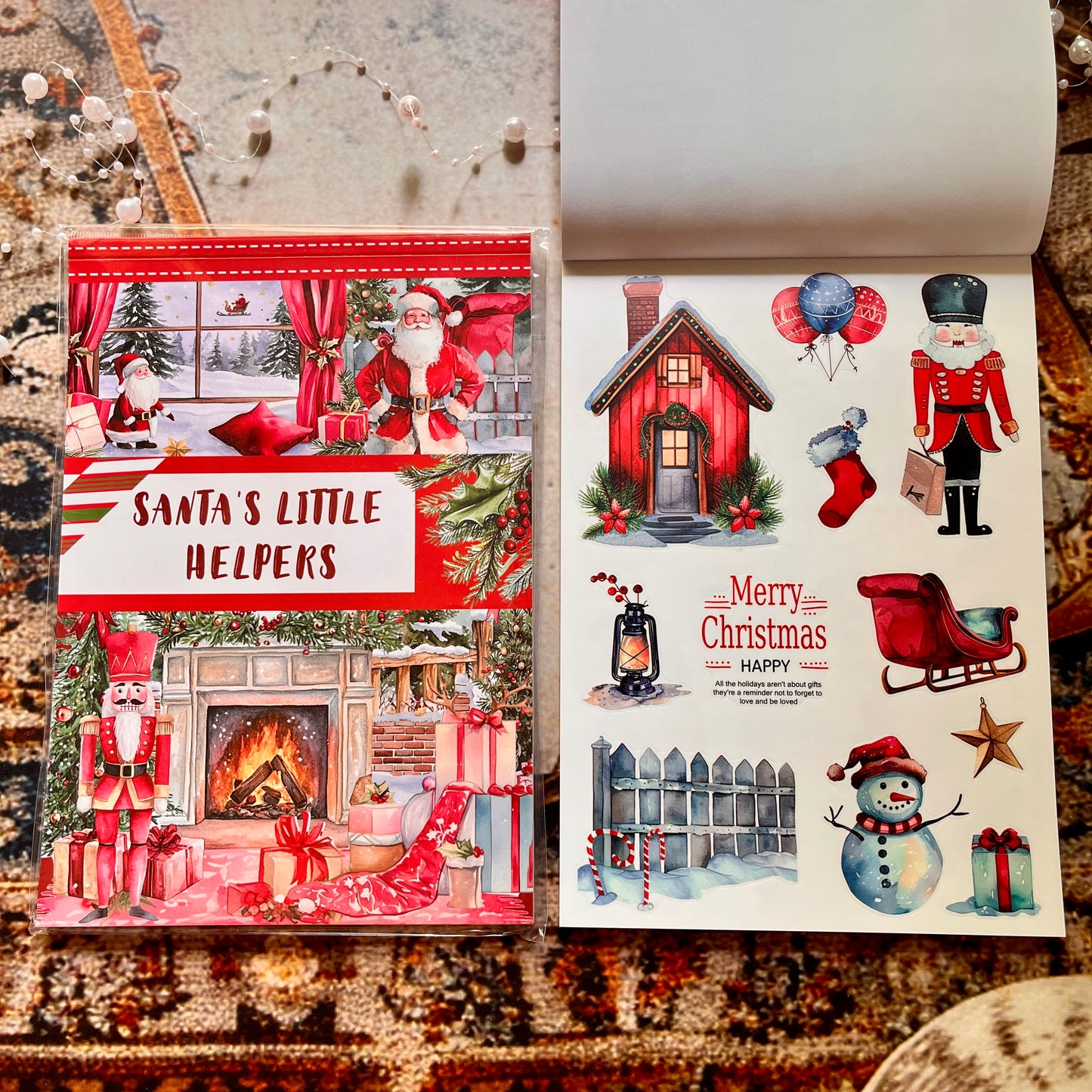 20 Sheets Santa's Little Helpers Christmas Sticker Book for Journaling