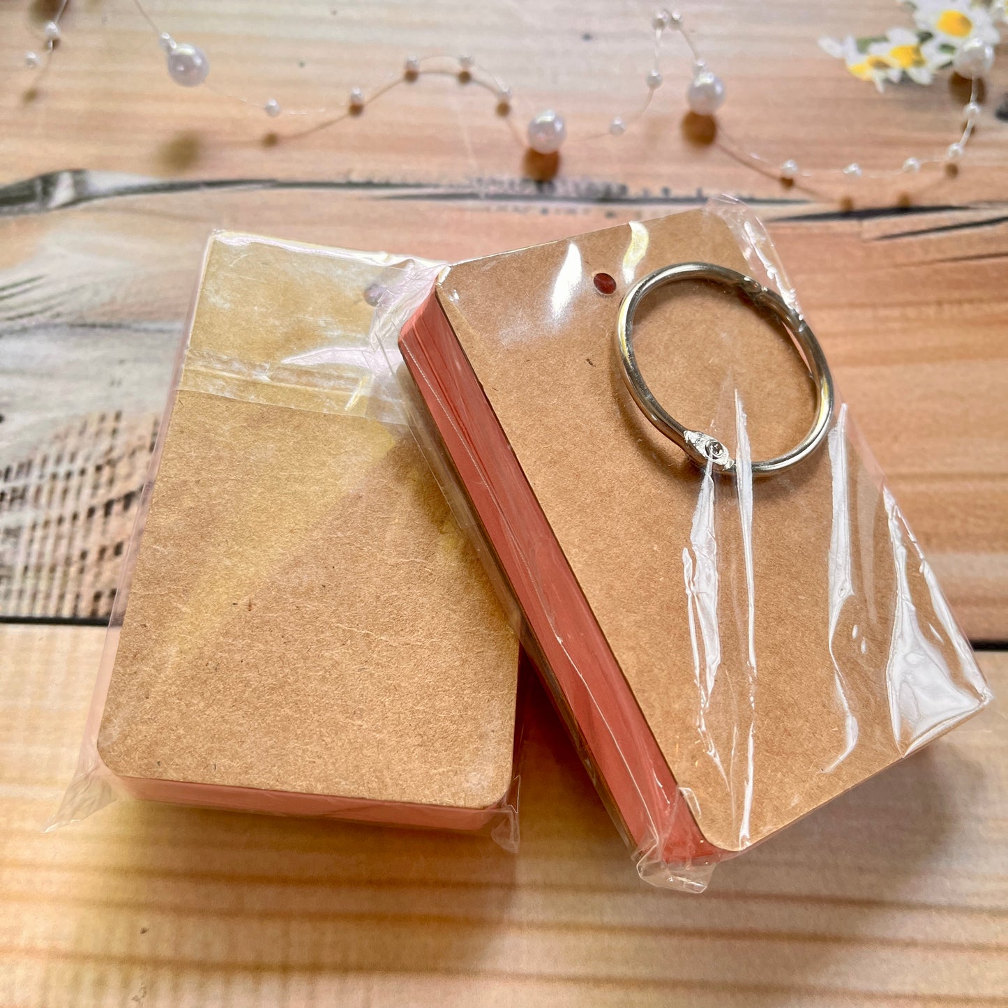 1 pc Multicolor Blank Paper Cards with Ring Buckle binder