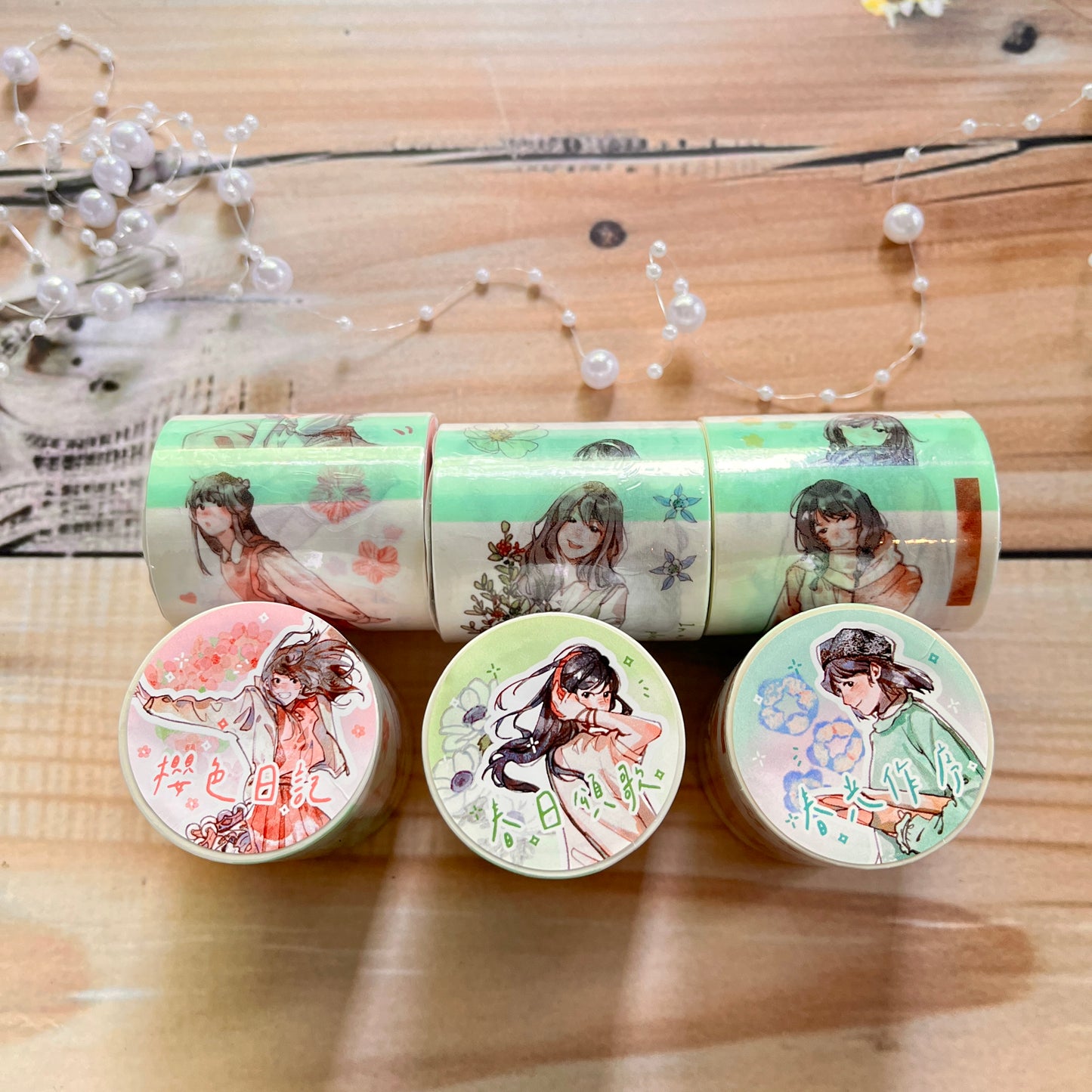 1 Roll Cute Girl Daily Life Masking Washi Tape