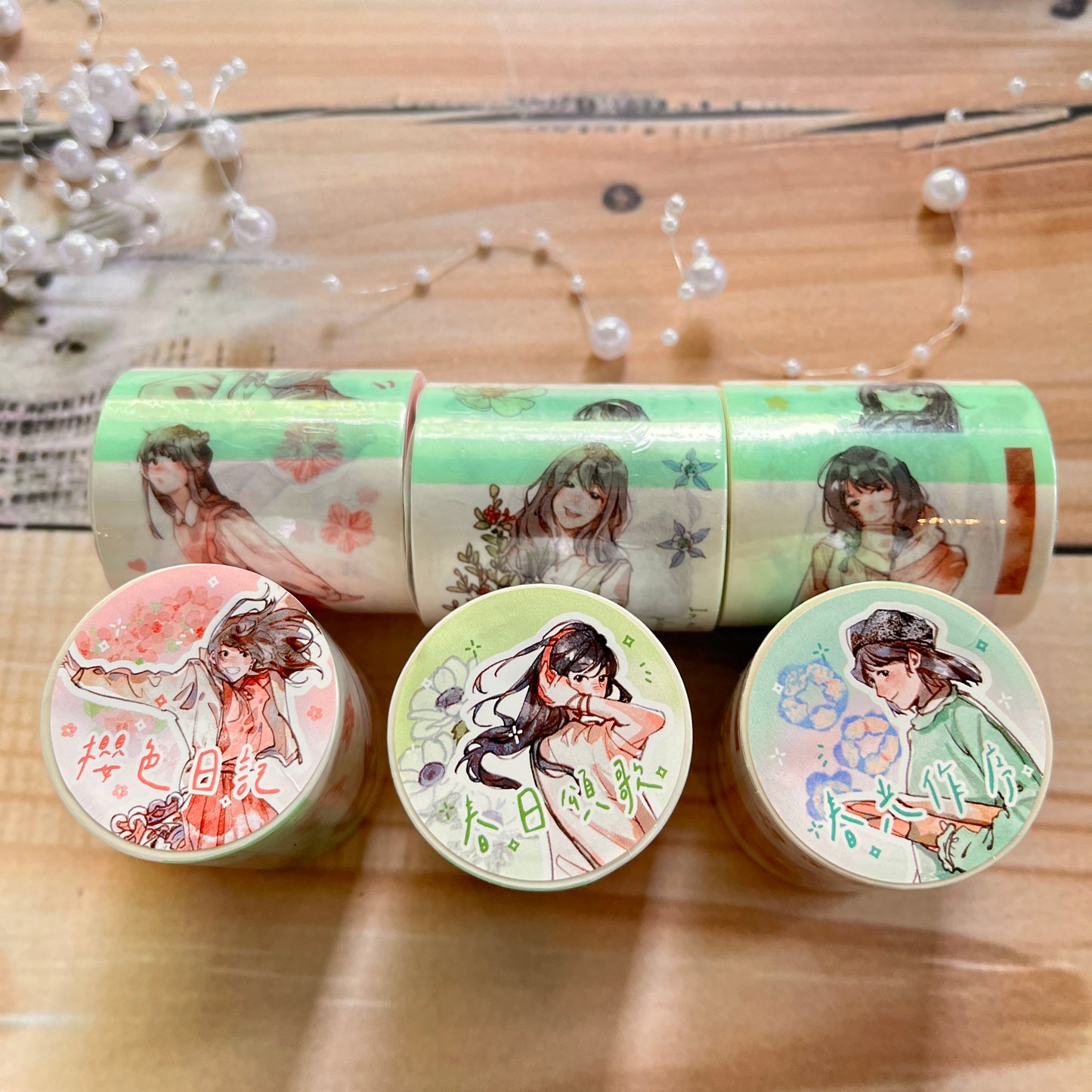 1 Roll Cute Girl Daily Life Masking Washi Tape