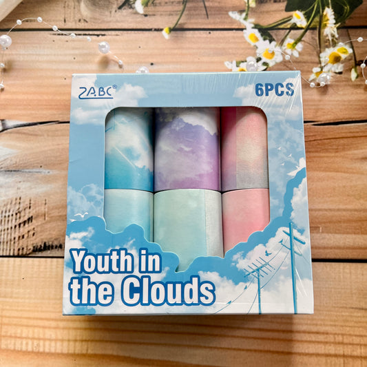 6 Rolls Cloud Scenery Washi Tape Sticker Roll Box