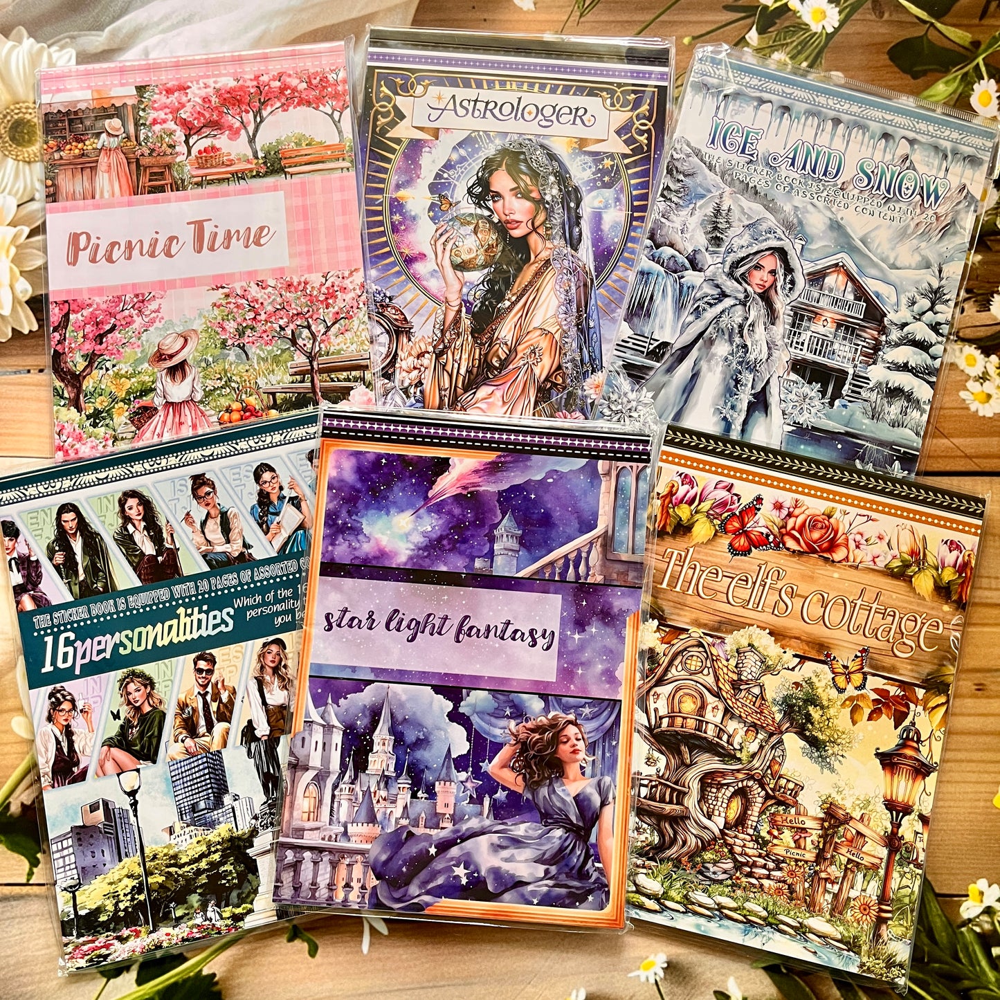 20 Sheets Creative world of fantasy snow and Ice Sticker Book