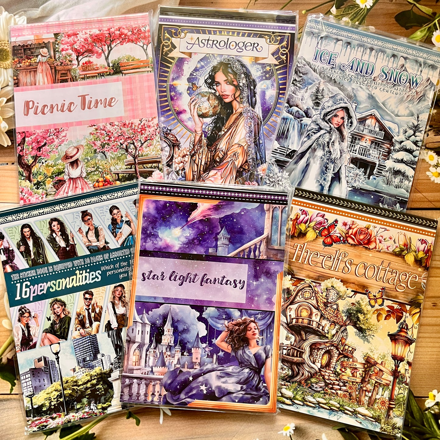 20 Sheets Creative world of fantasy snow and Ice Sticker Book