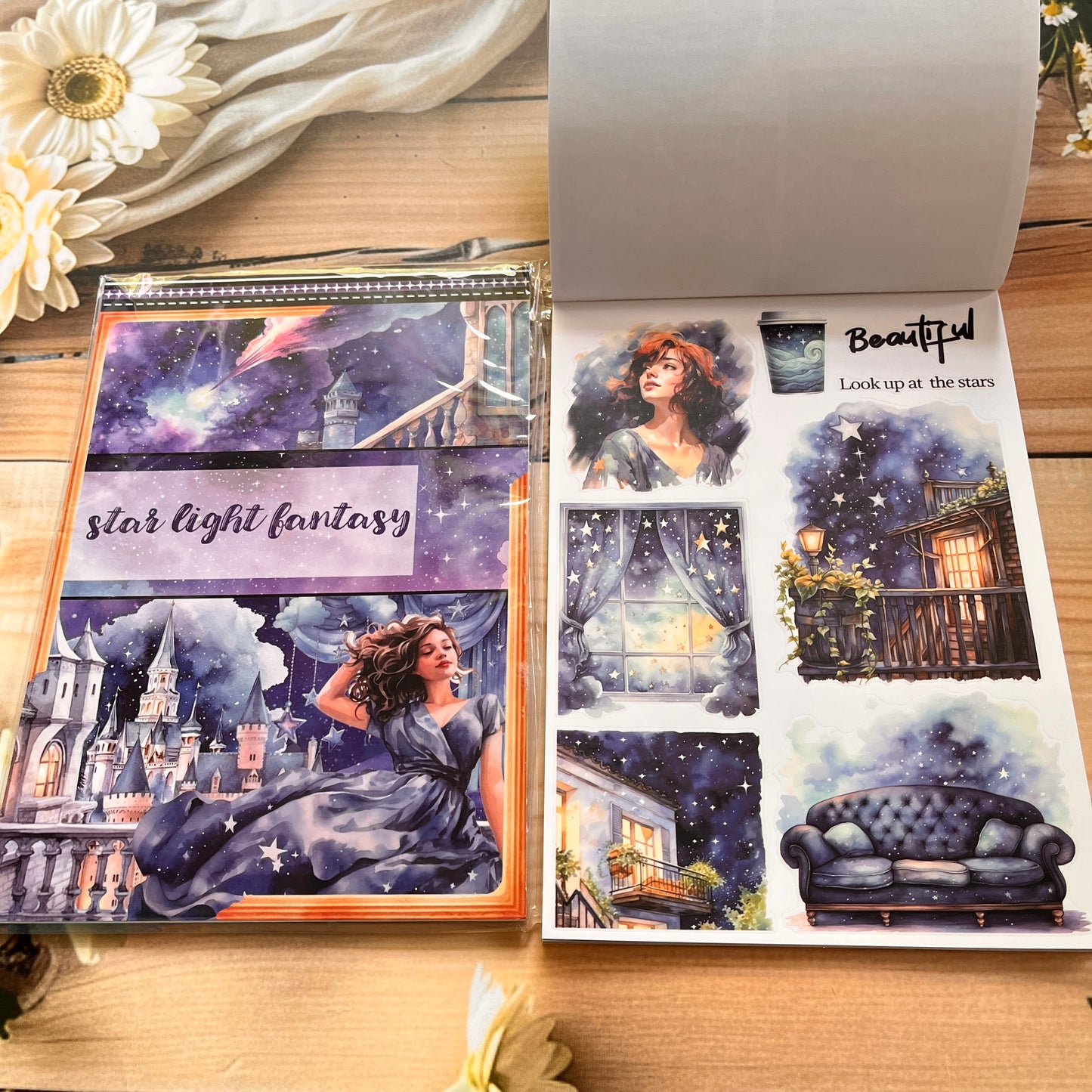 20 Sheets Creative world of fantasy snow and Ice Sticker Book