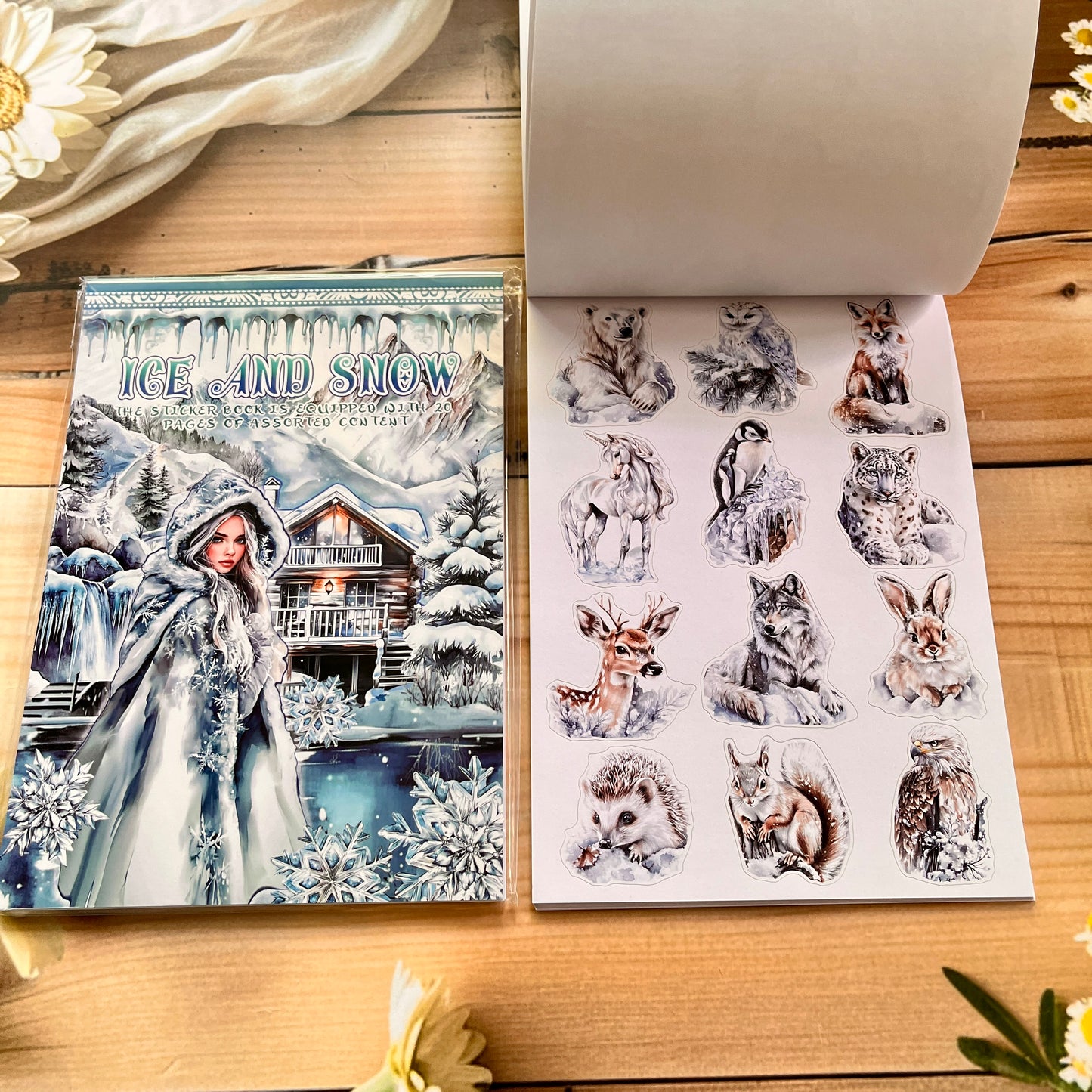 20 Sheets Creative world of fantasy snow and Ice Sticker Book
