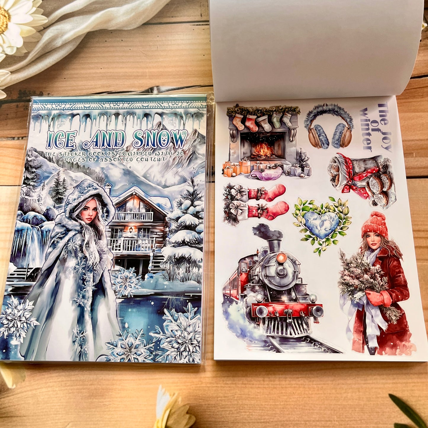 20 Sheets Creative world of fantasy snow and Ice Sticker Book